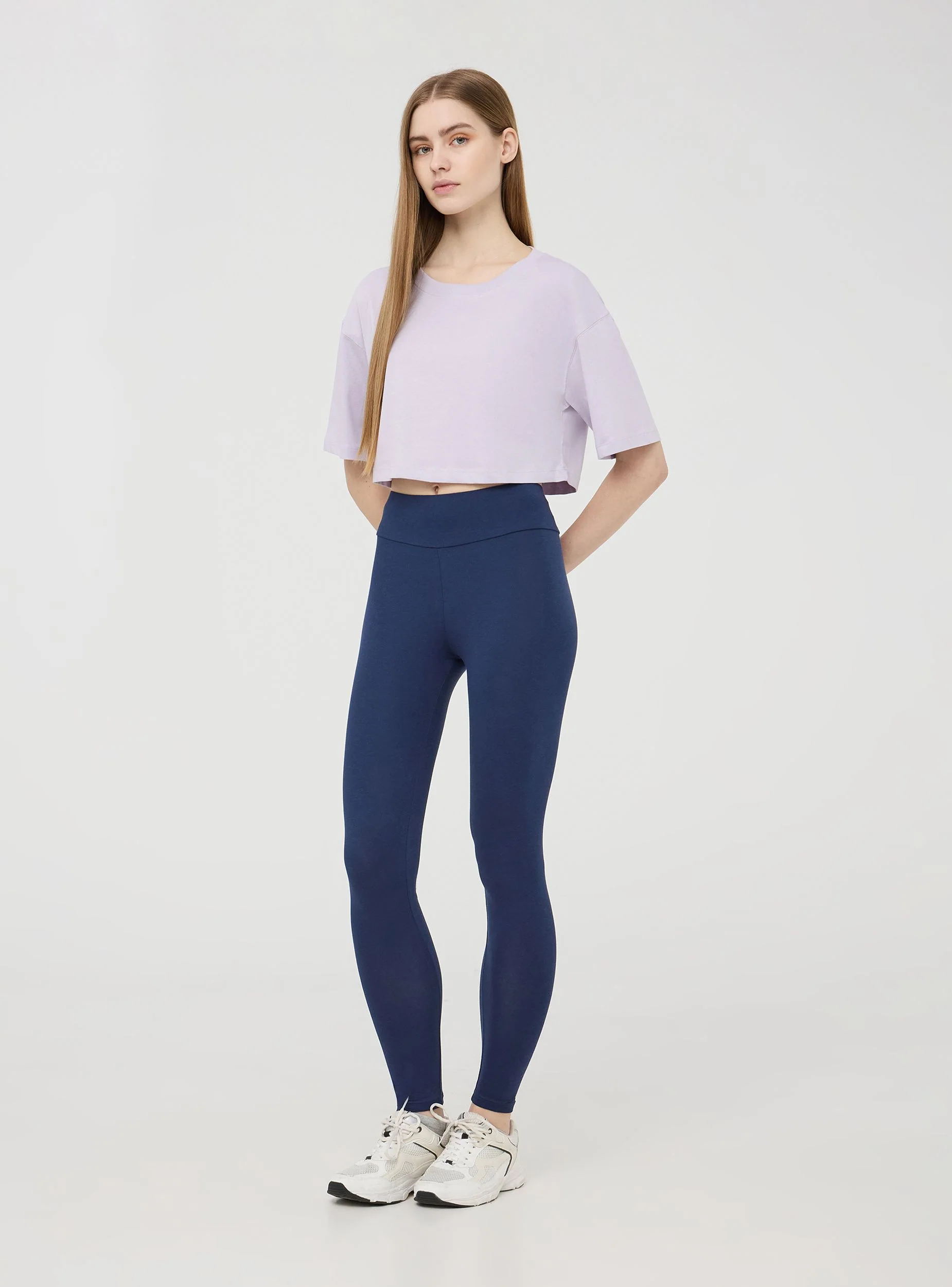 T-shirt crop a tinta unita - Image 2