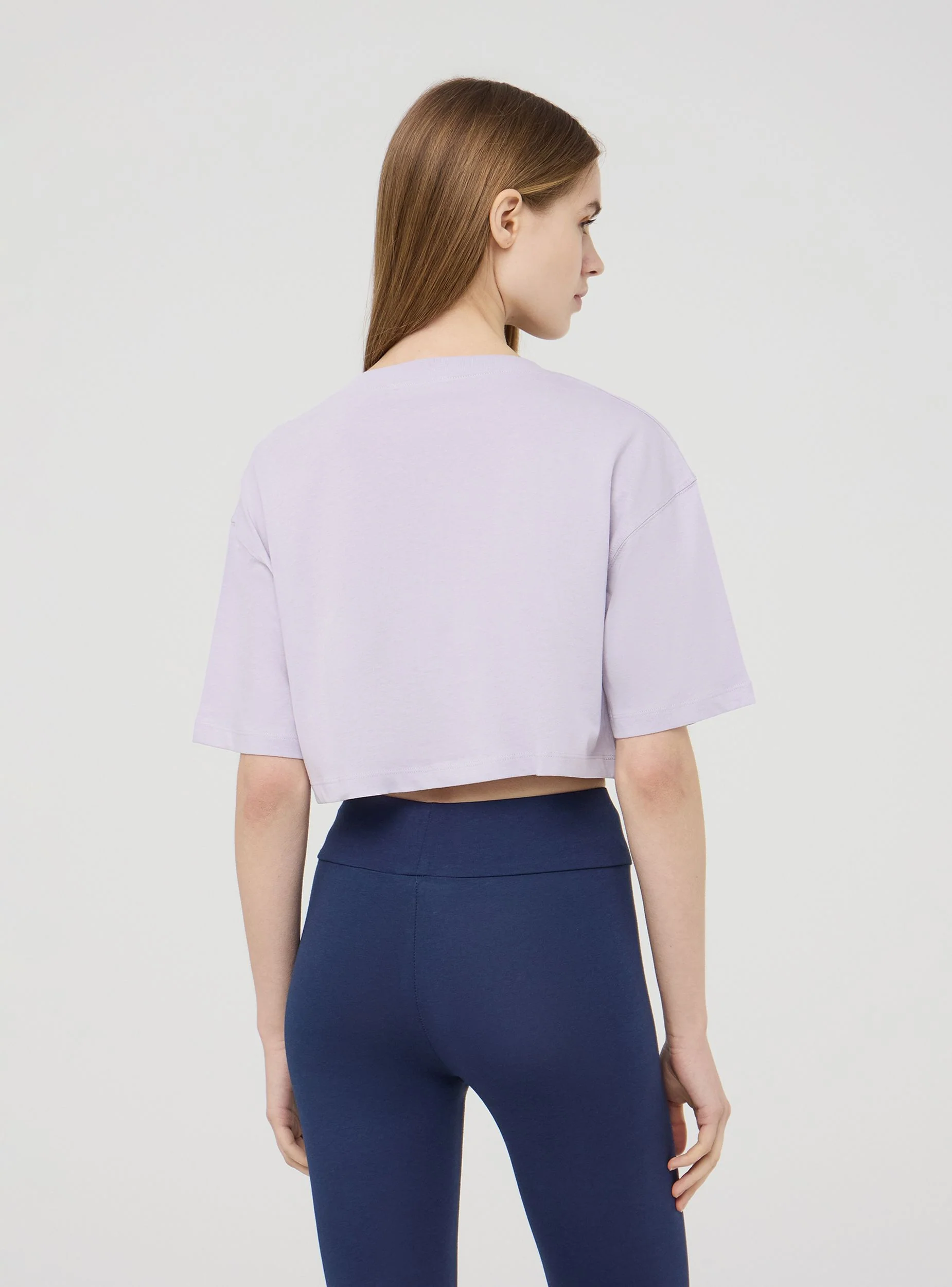 T-shirt crop a tinta unita - Image 3
