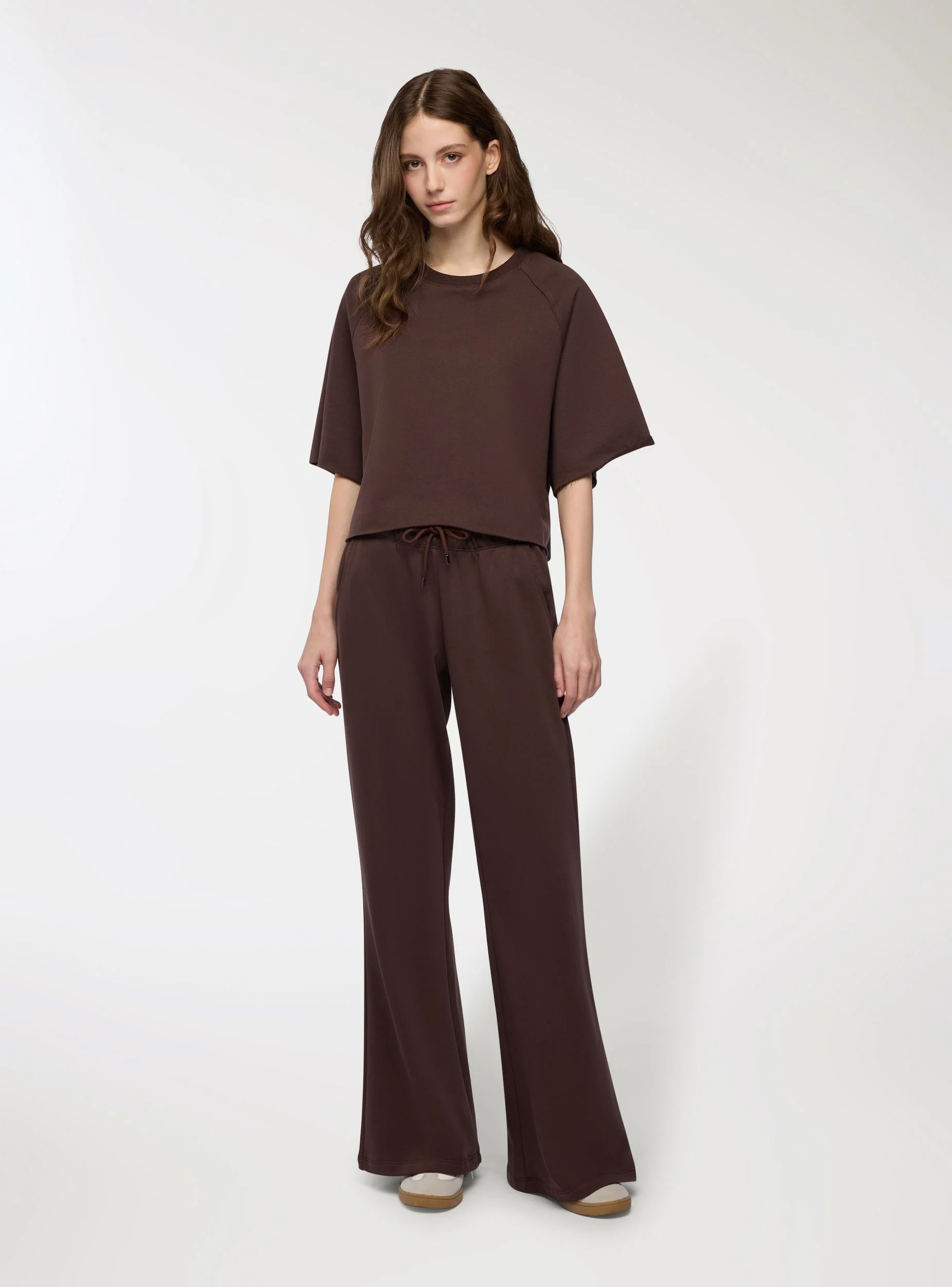T-shirt crop a tinta unita