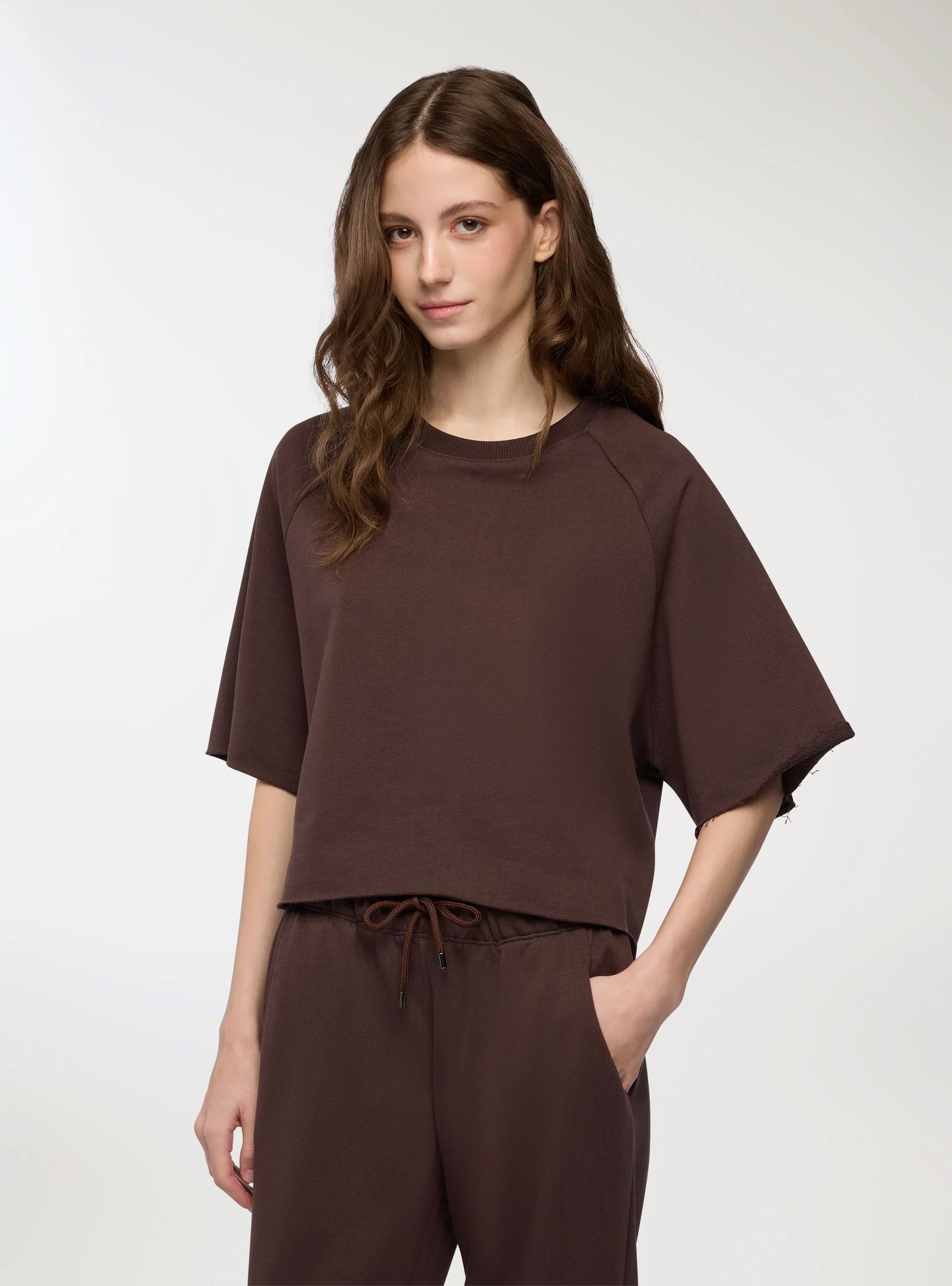 T-shirt crop a tinta unita - Image 3