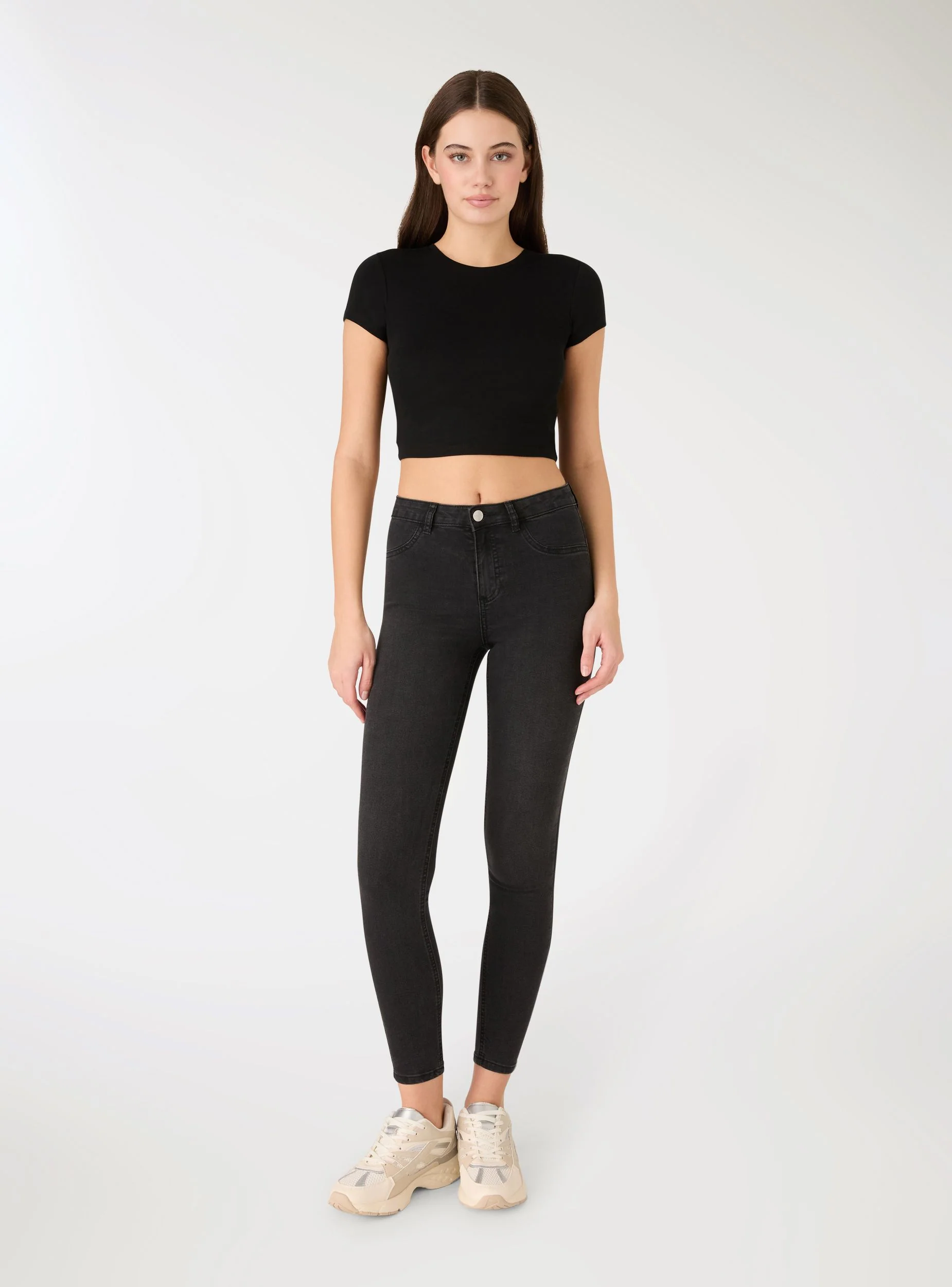 T-shirt crop a tinta unita - Image 4