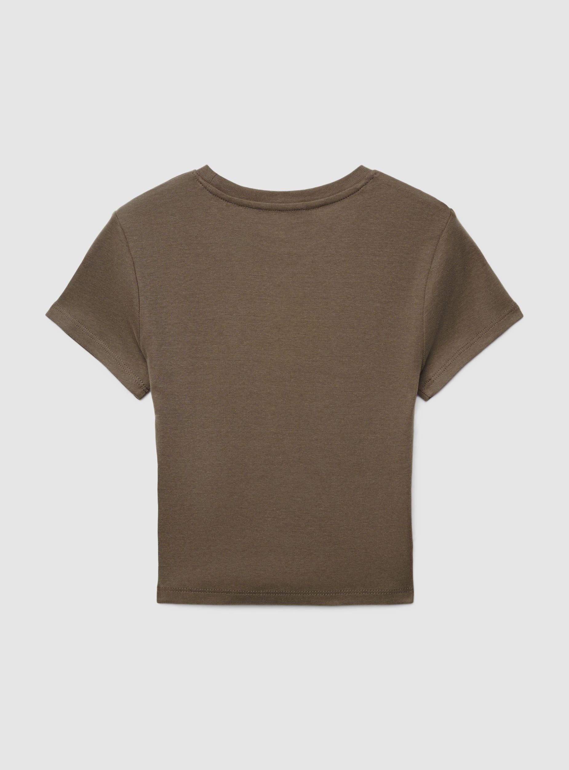 T-shirt crop a tinta unita - Image 5