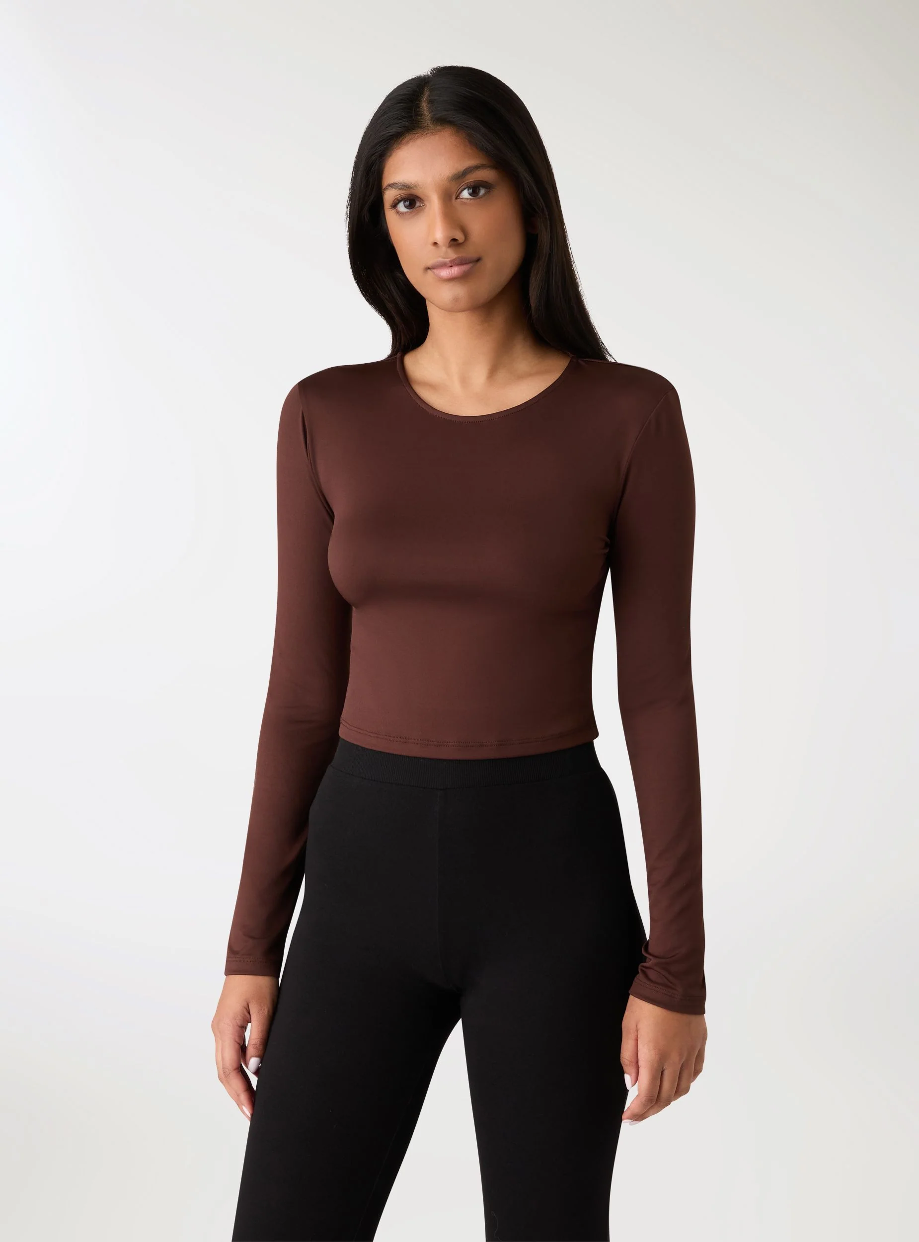 T-shirt crop a tinta unita - Image 3