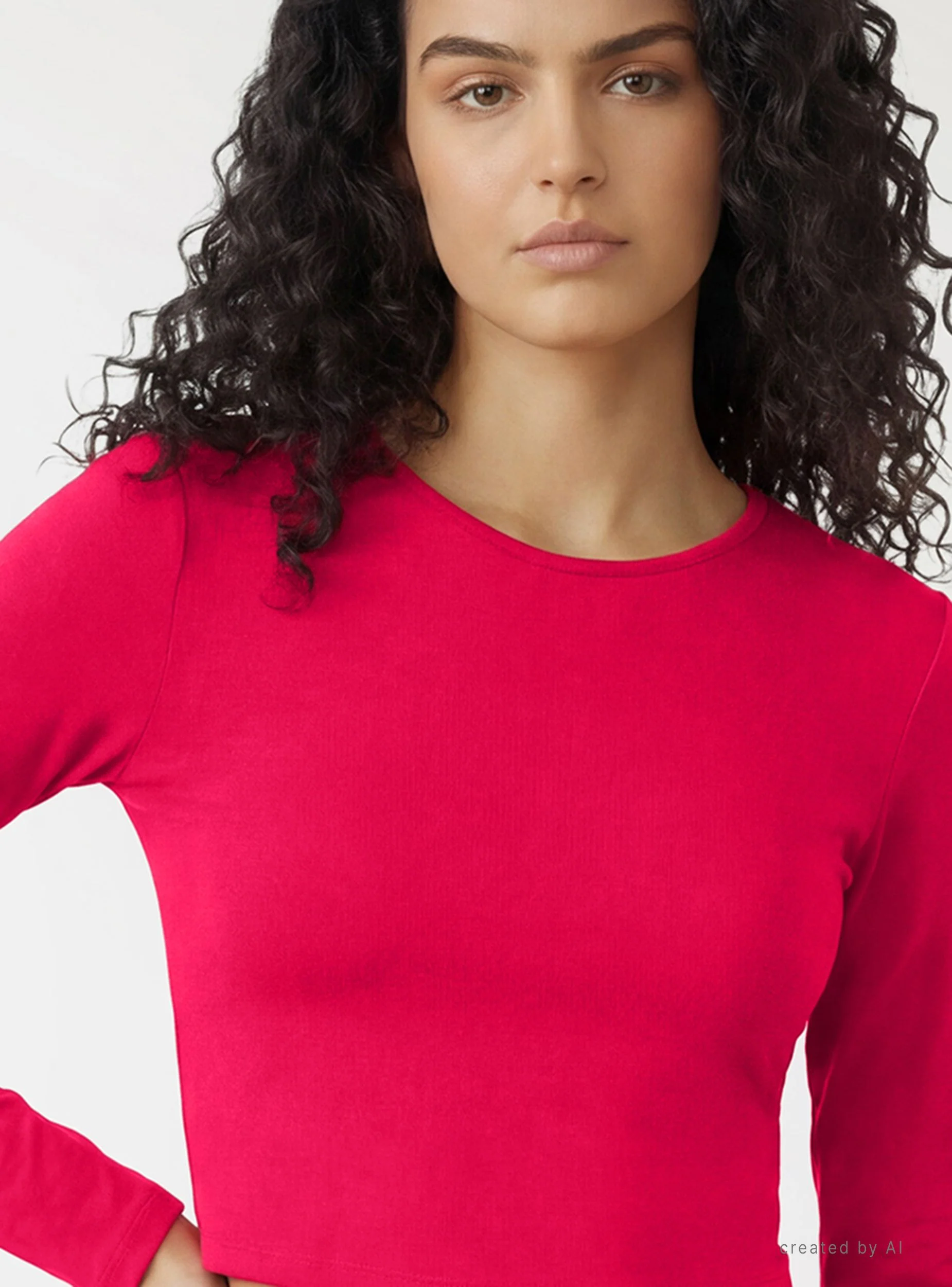 T-shirt crop a tinta unita - Image 2
