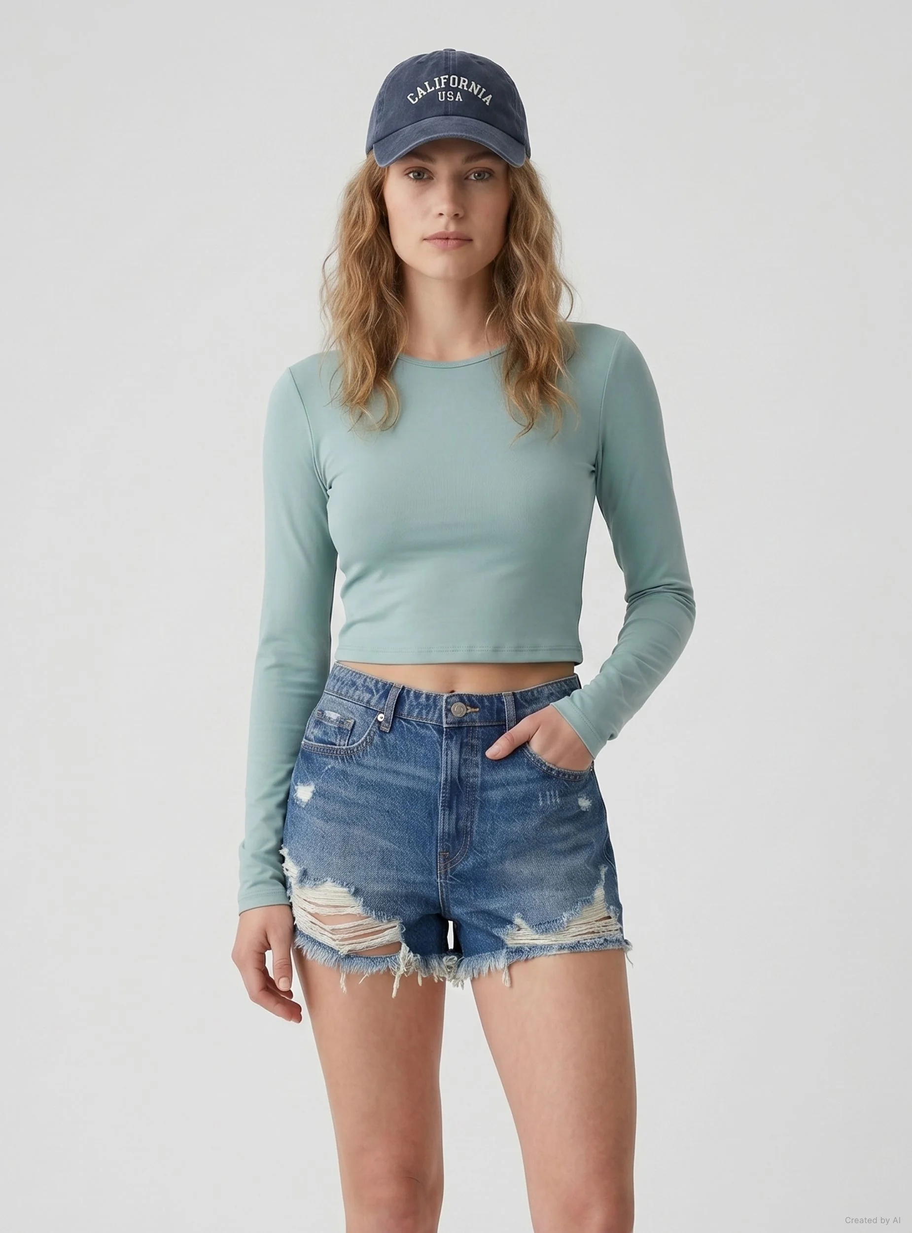 T-shirt crop a tinta unita - Image 3