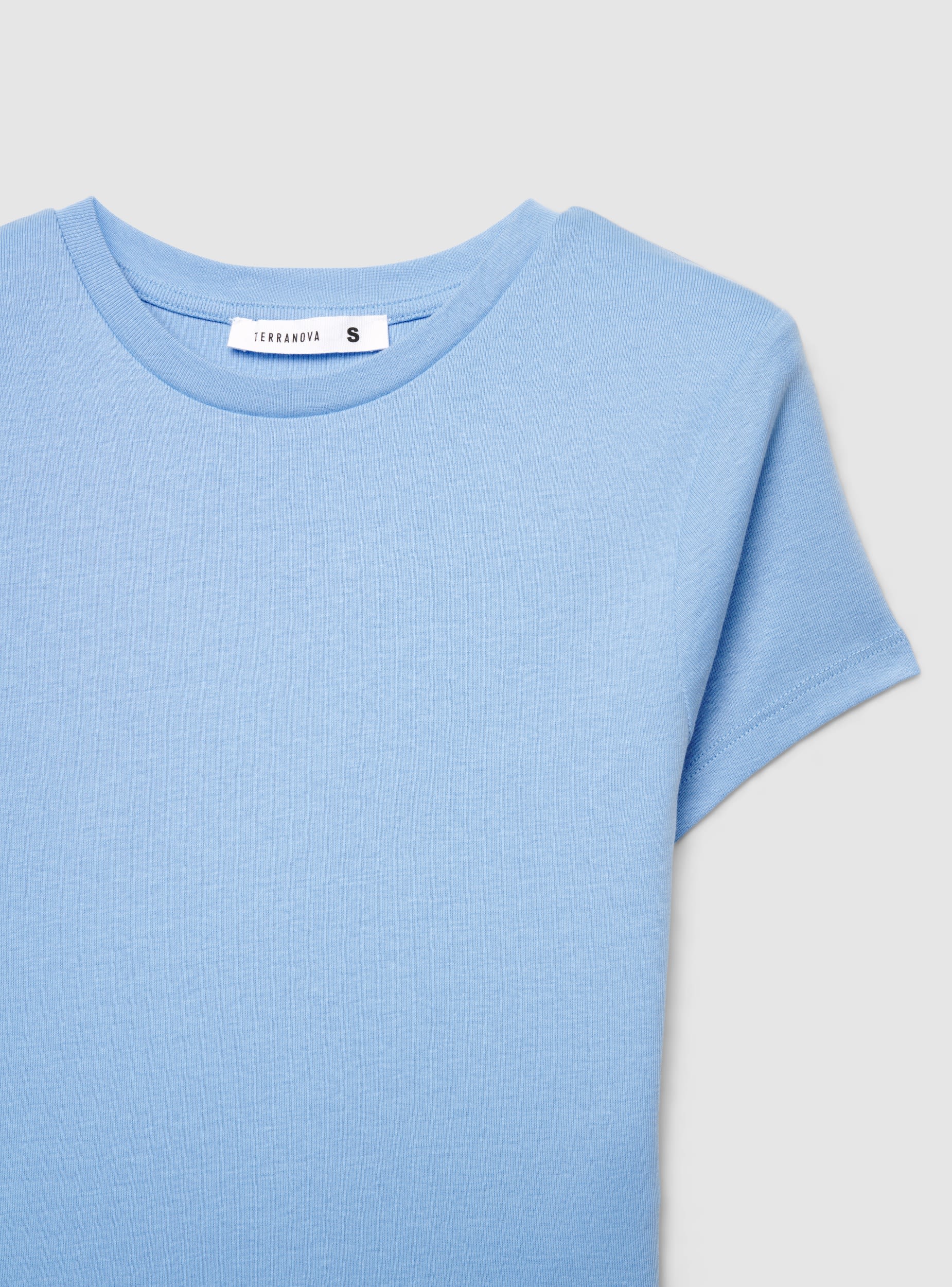 T-shirt crop aderente a tinta unita - Image 5