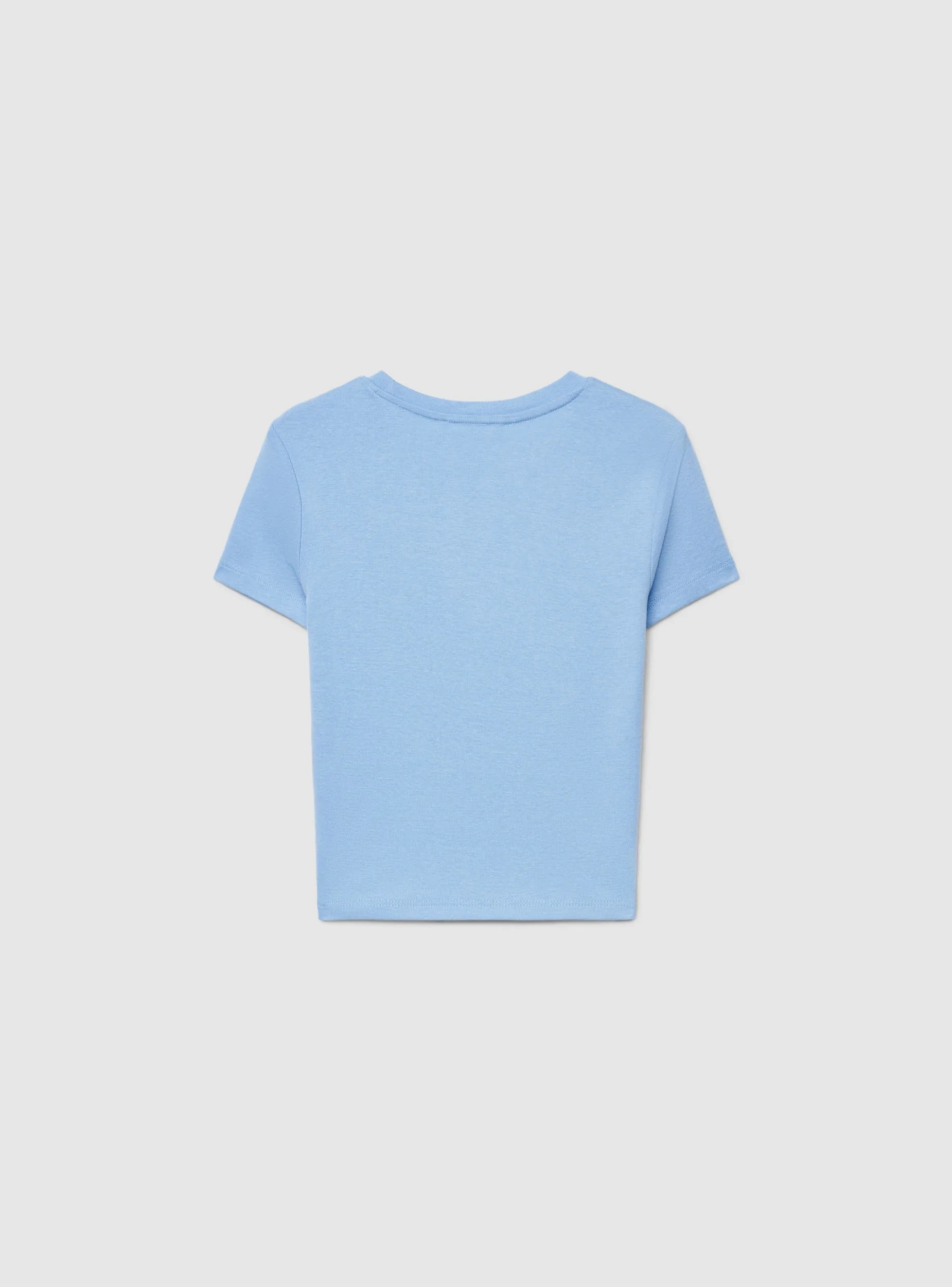 T-shirt crop aderente a tinta unita - Image 6