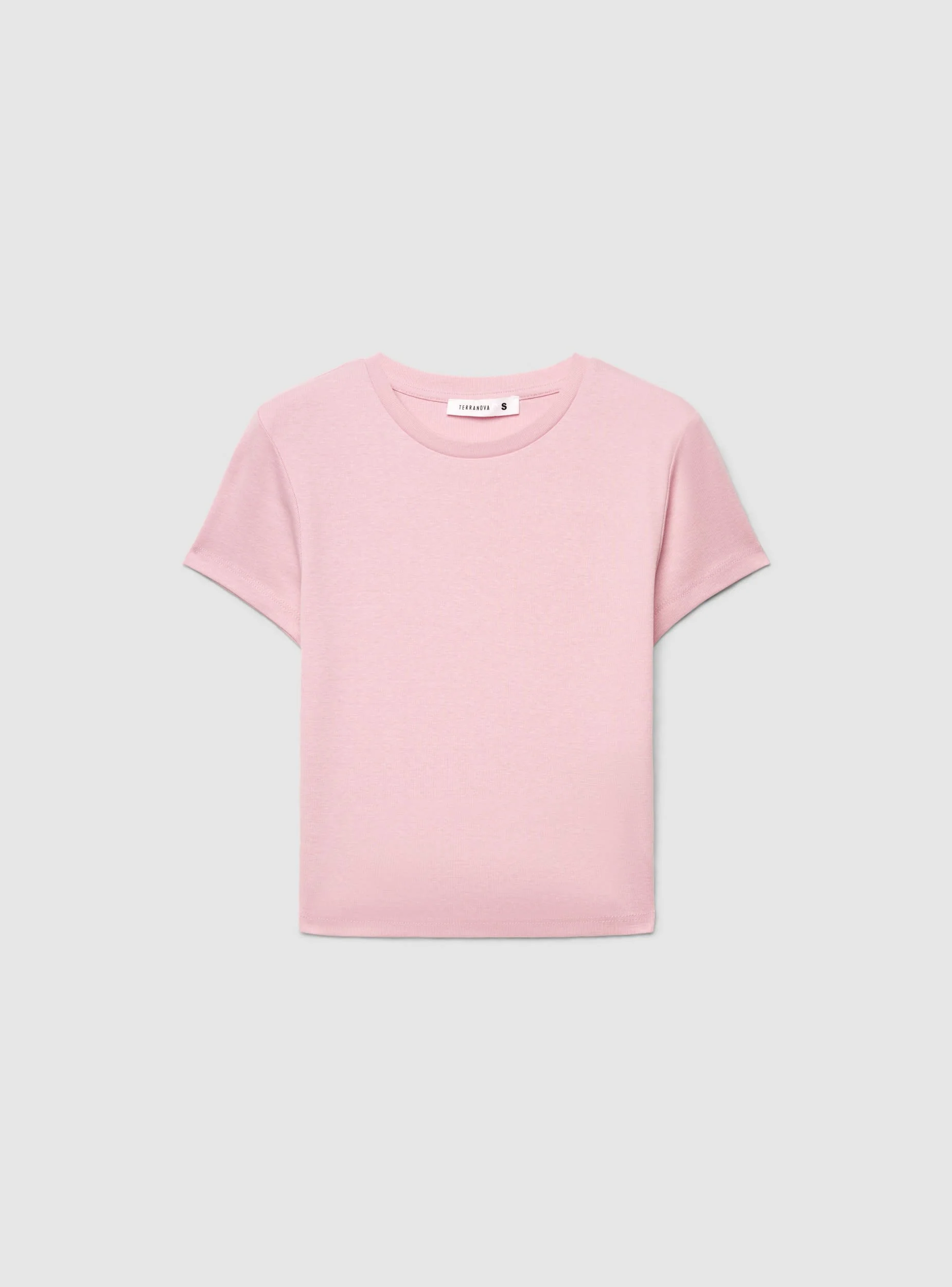 T-shirt crop aderente a tinta unita - Image 5