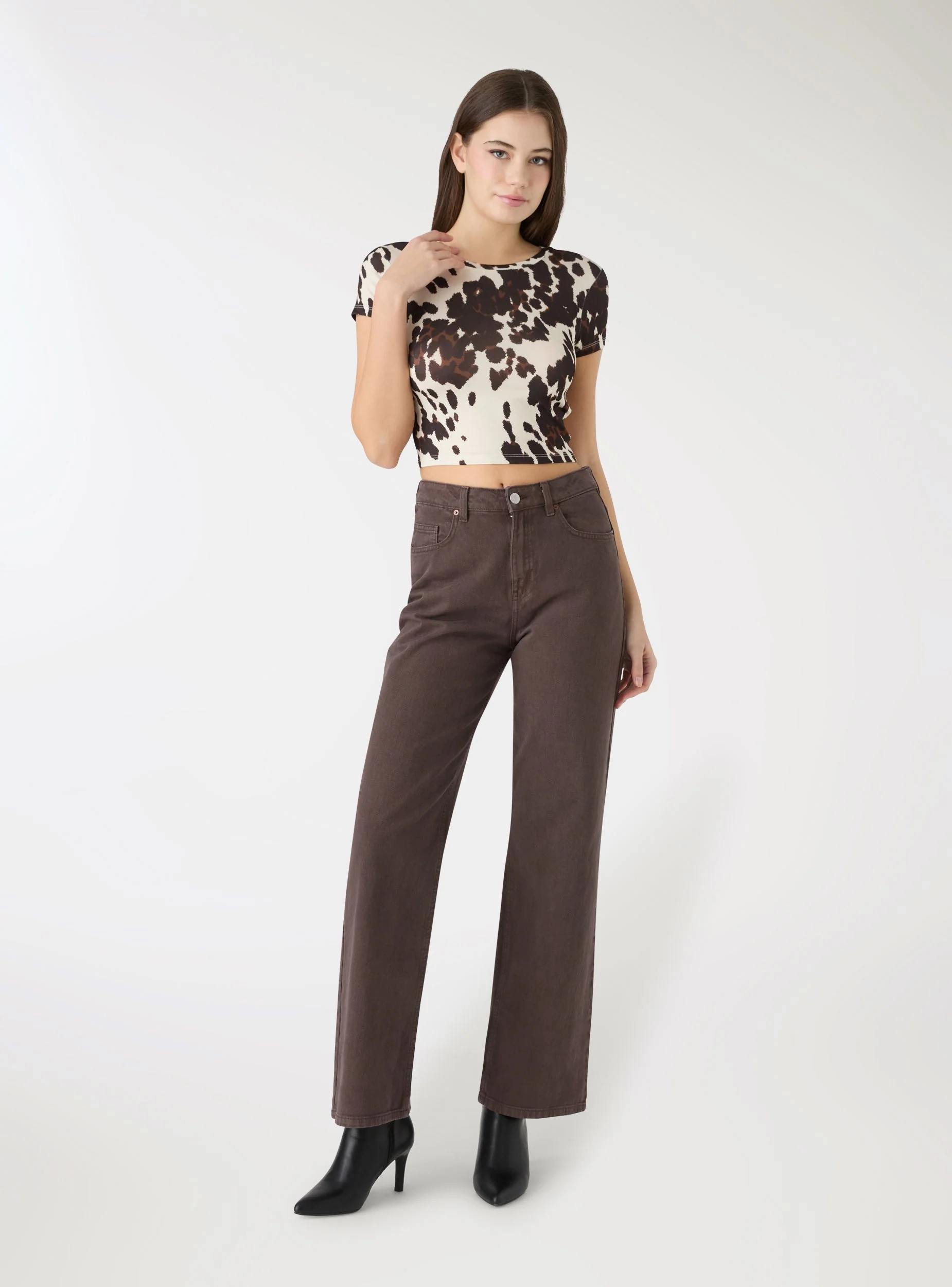 T-shirt crop aderente animalier - Image 3