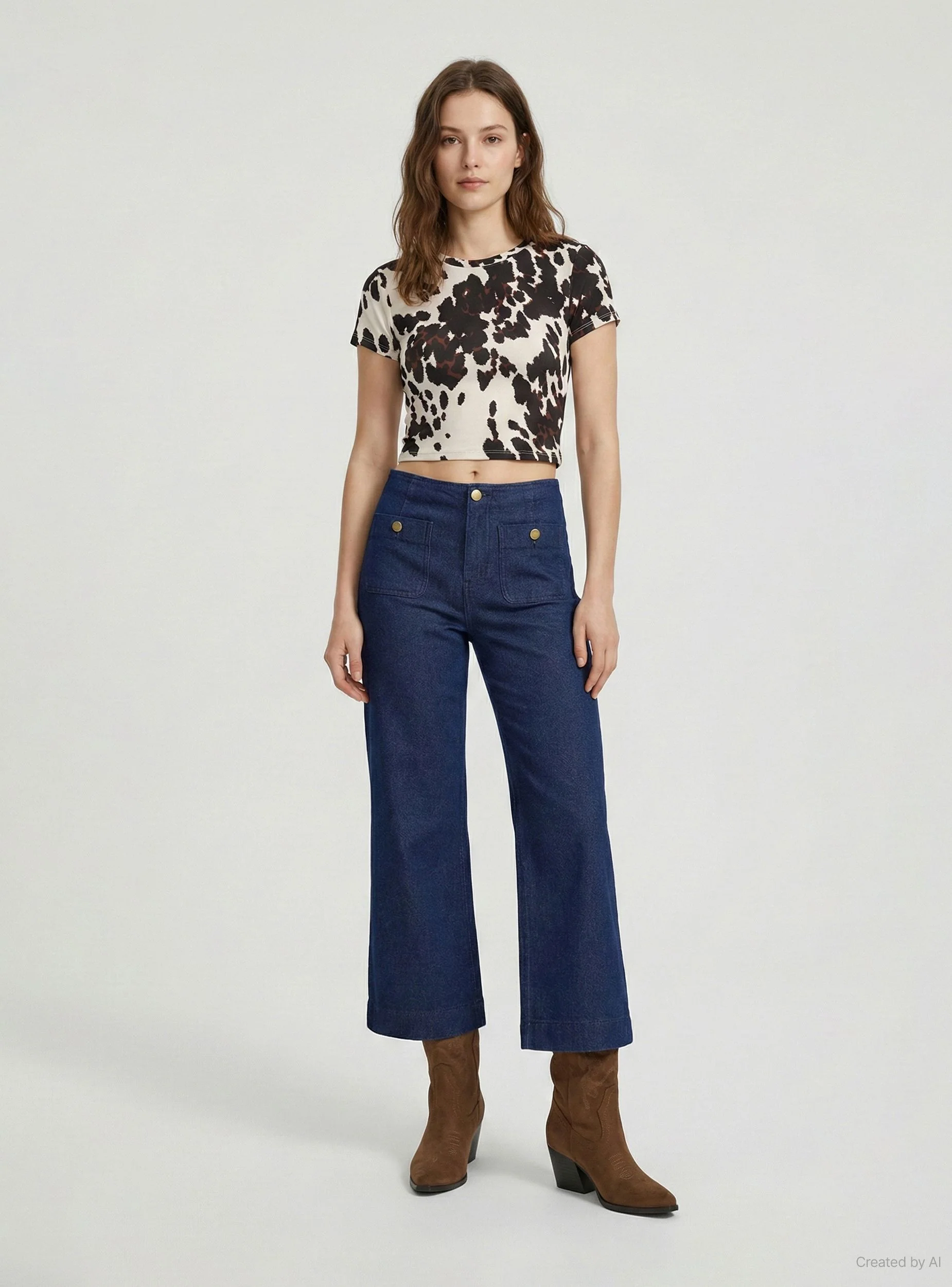 T-shirt crop aderente animalier - Image 8