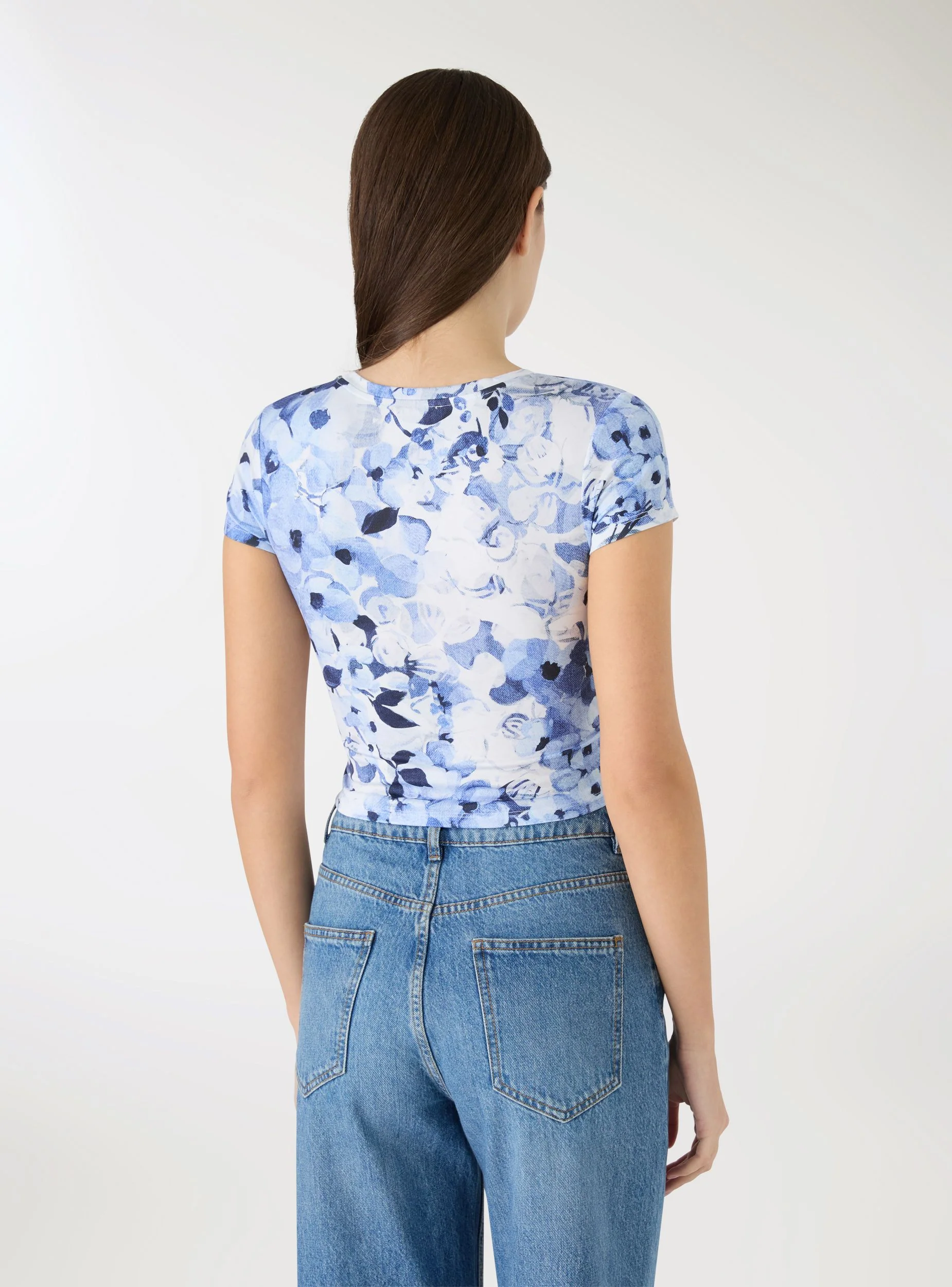 T-shirt crop aderente floreale - Image 2