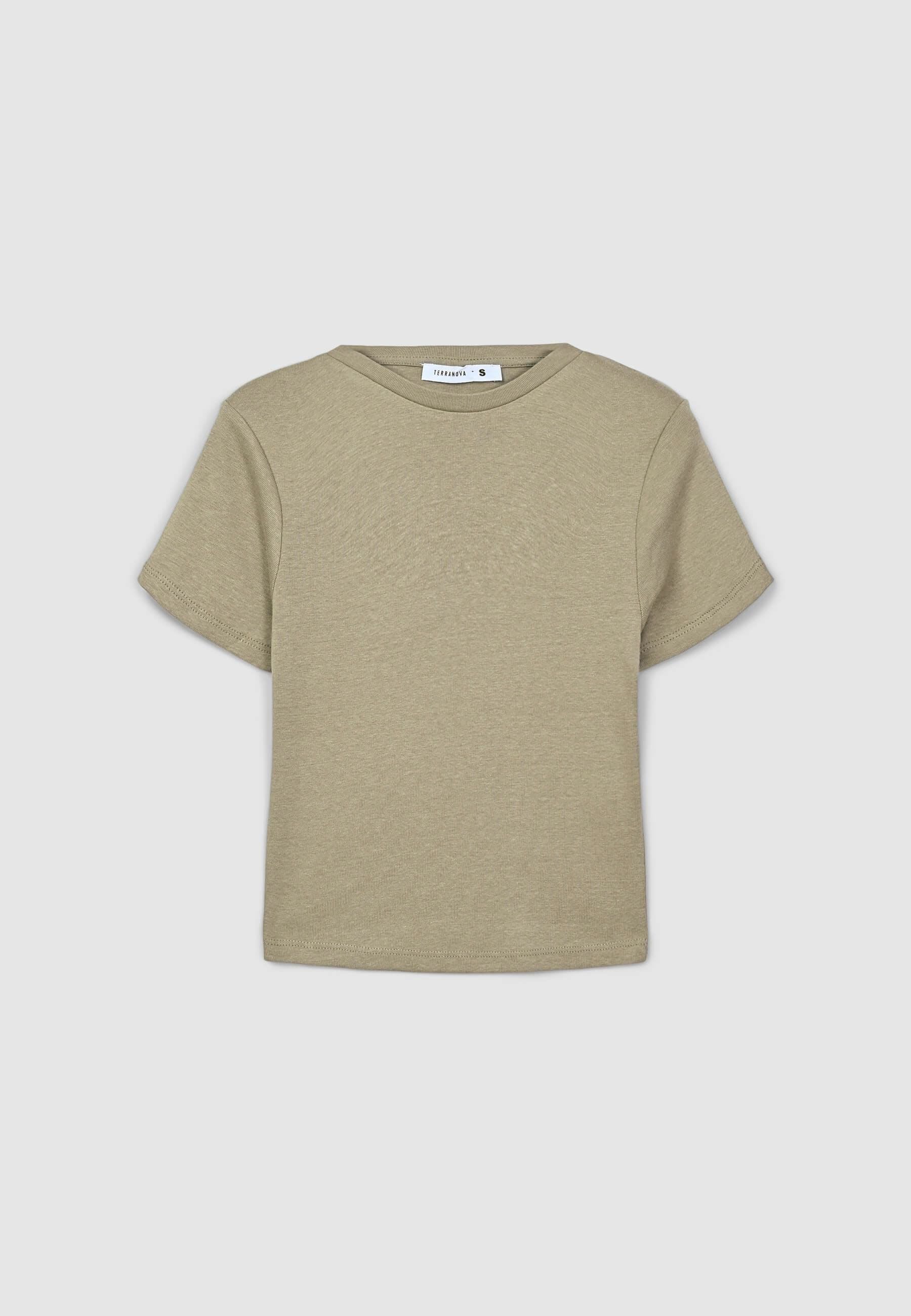 T-shirt crop aderente tinta unita - Image 4