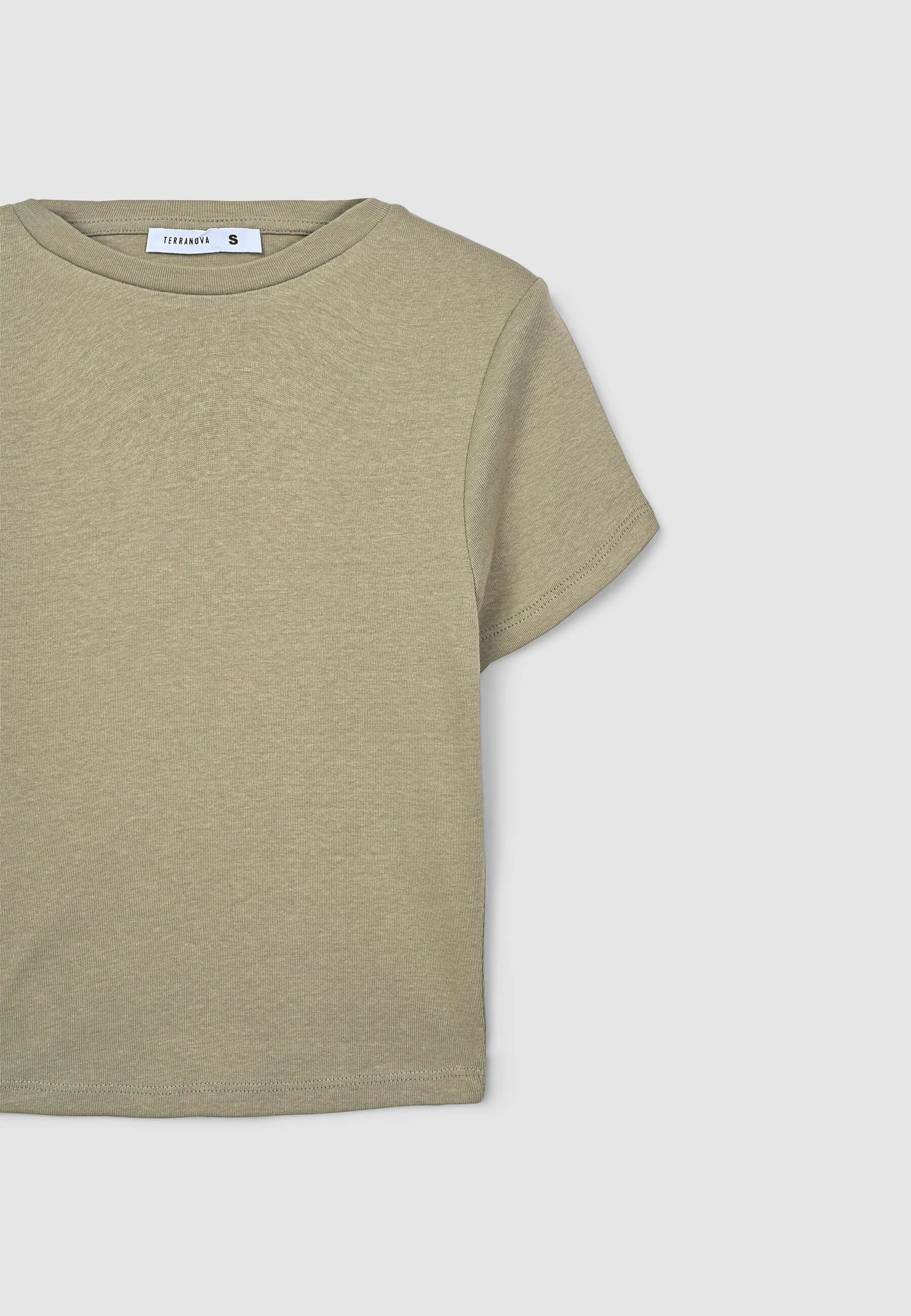 T-shirt crop aderente tinta unita - Image 5