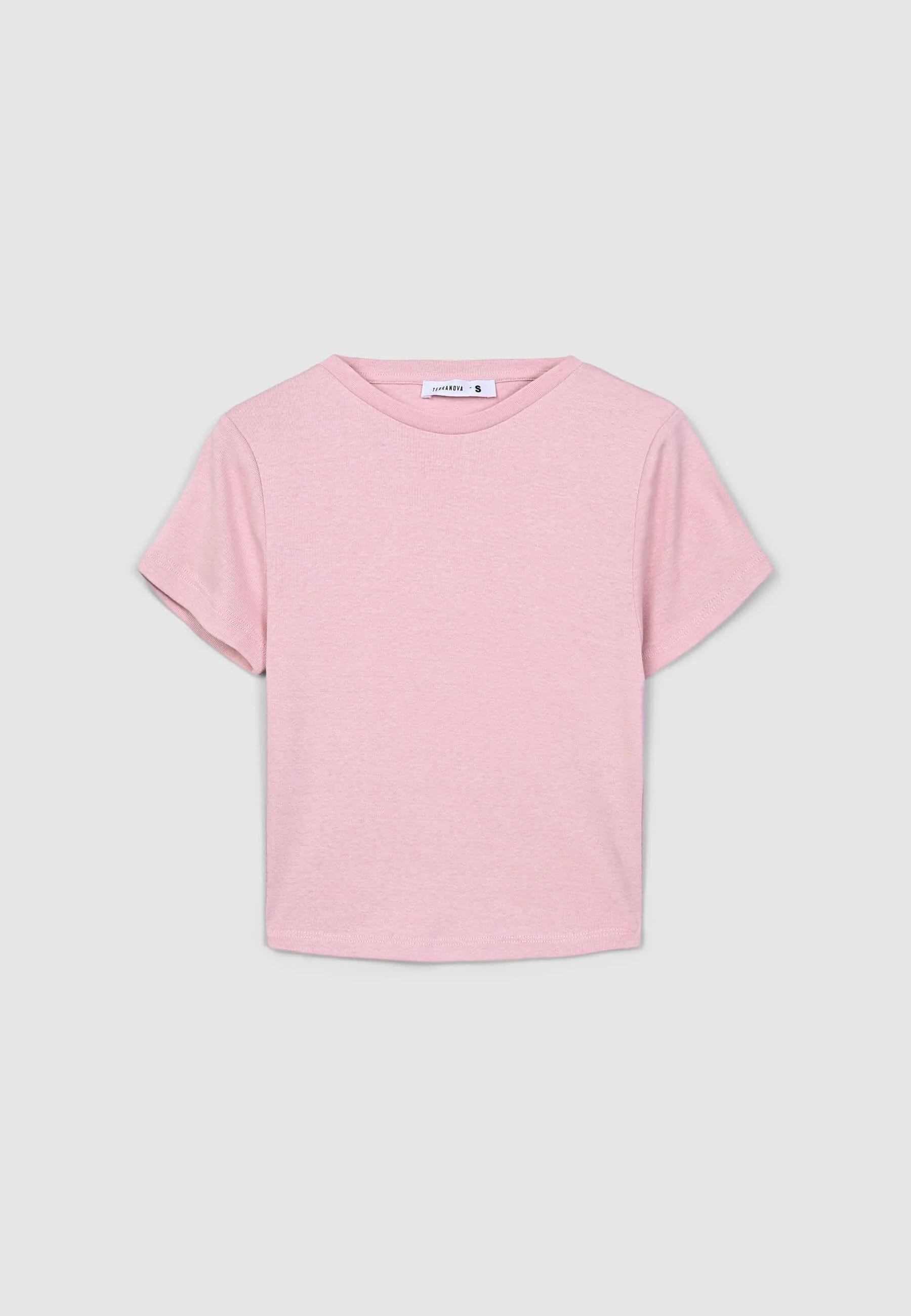 T-shirt crop aderente tinta unita - Image 4