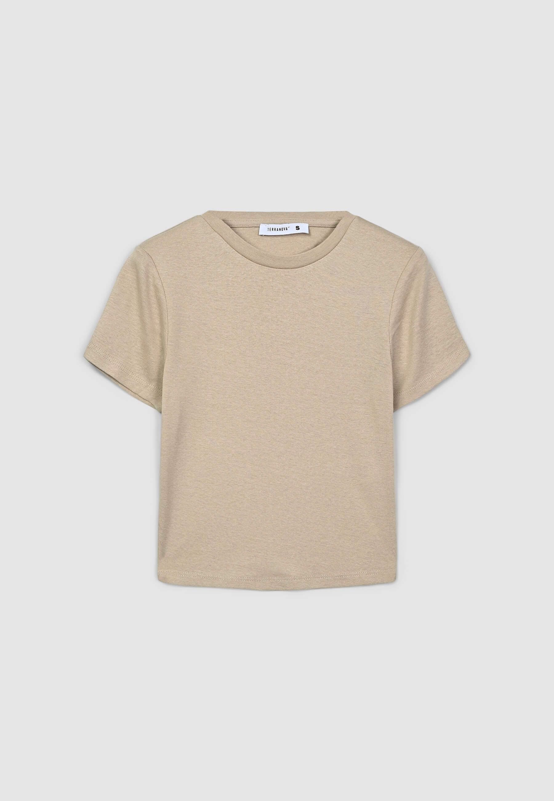 T-shirt crop aderente tinta unita - Image 4