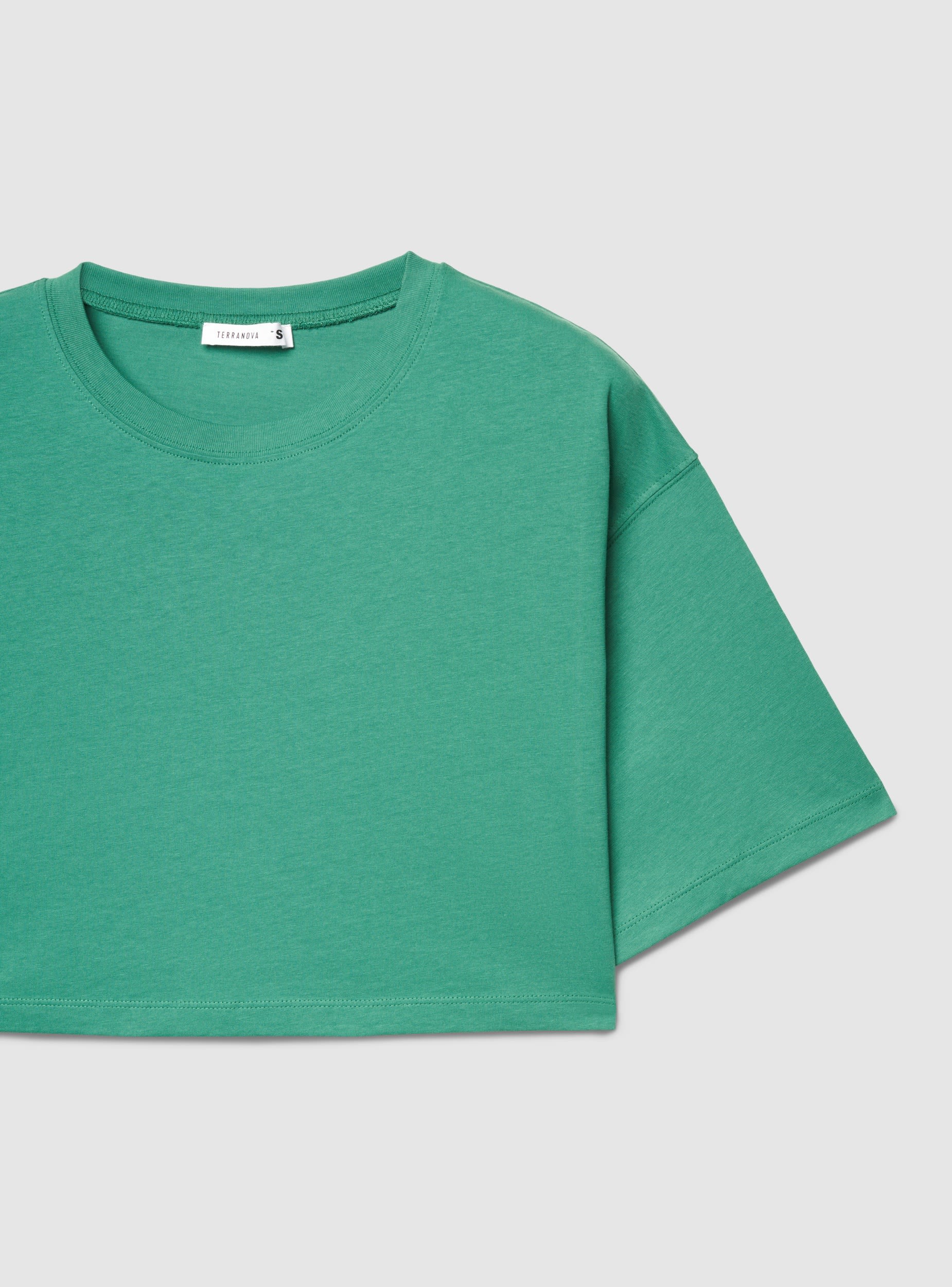 T-shirt crop ampia a tinta unita - Image 7