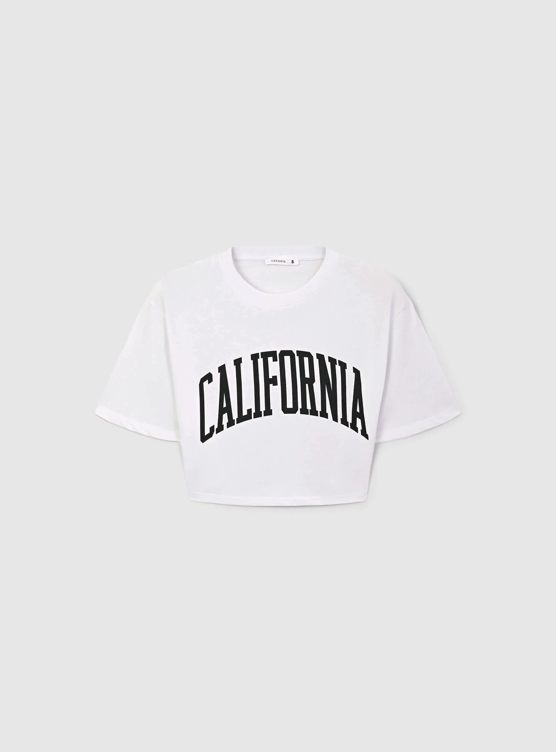 T-shirt crop ampia con stampa college - Image 6