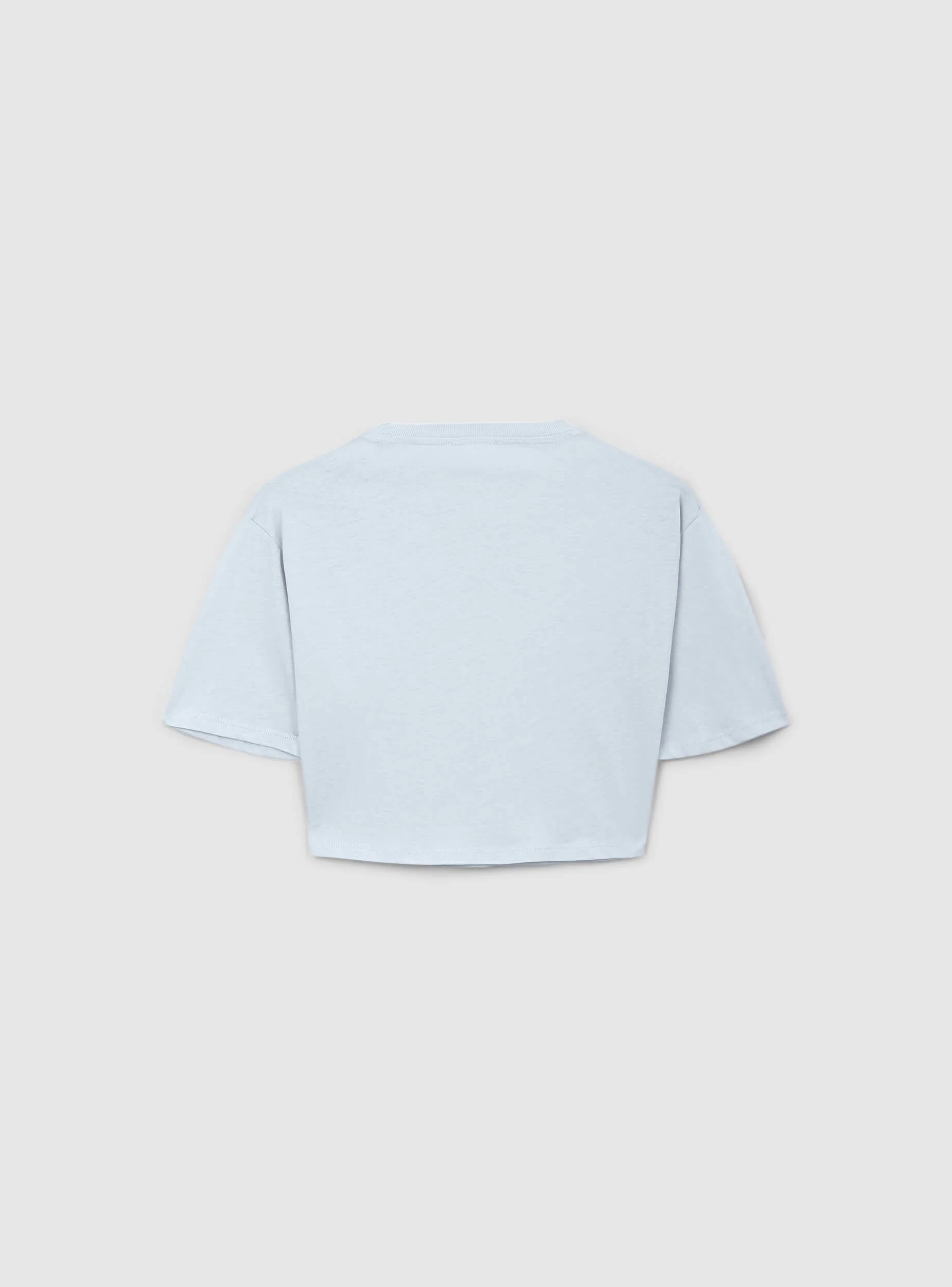T-shirt crop ampia con stampa college - Image 5