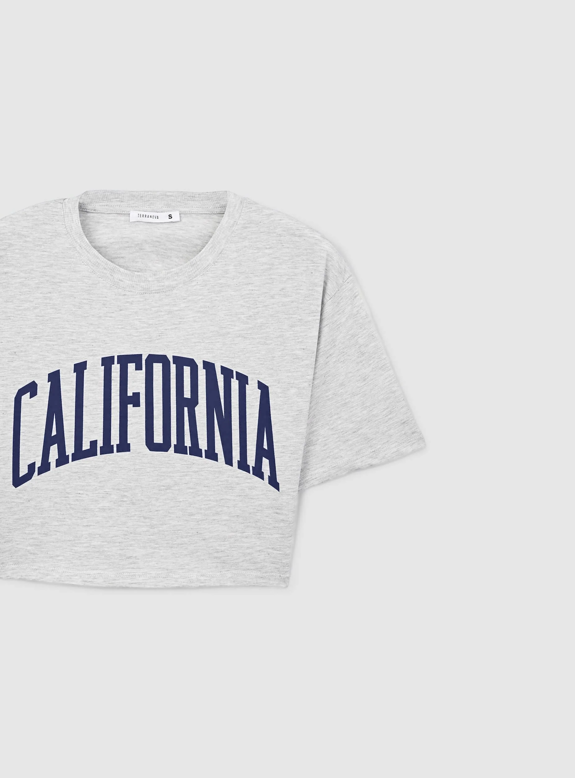 T-shirt crop ampia con stampa college - Image 5