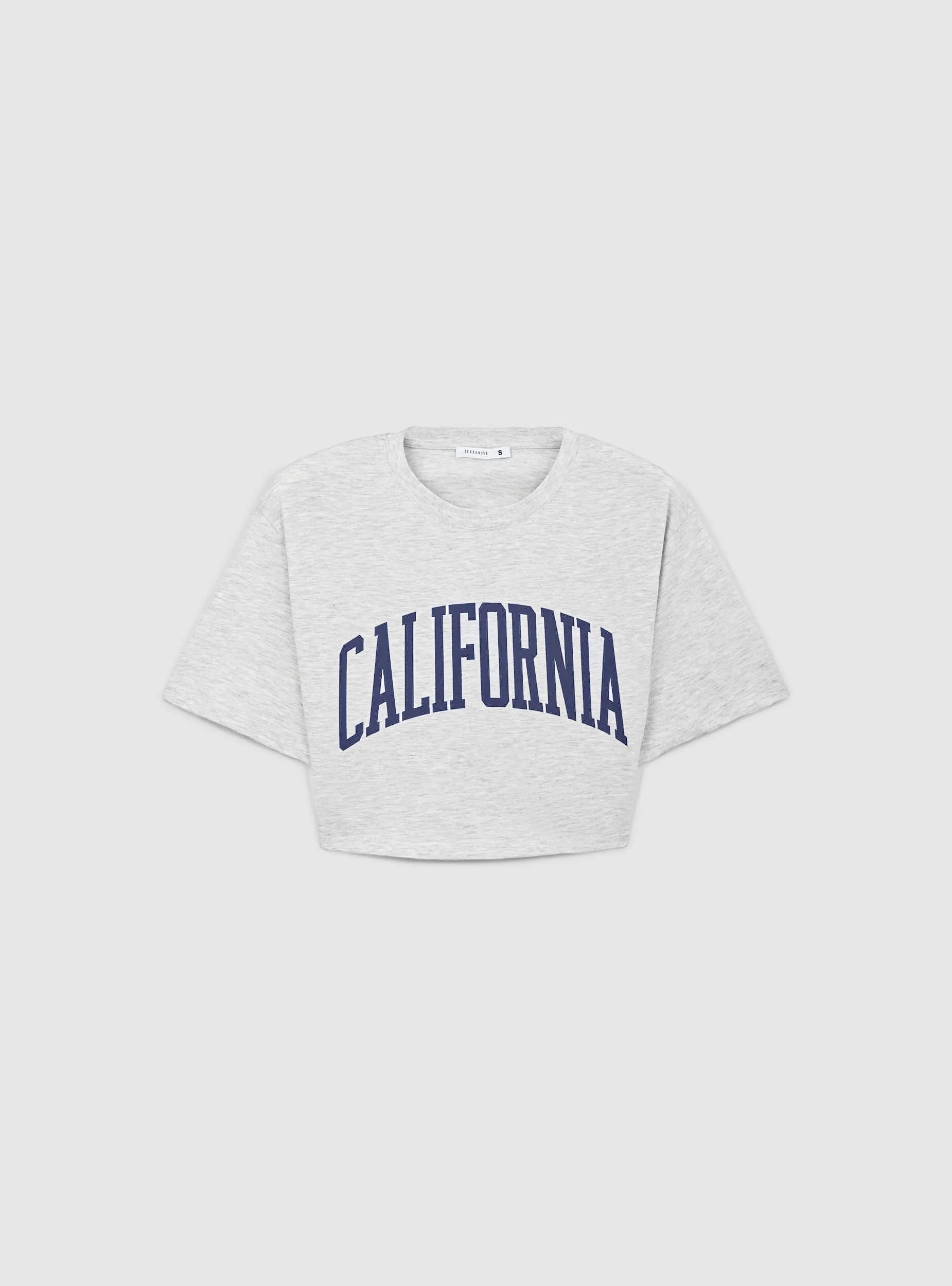 T-shirt crop ampia con stampa college - Image 6