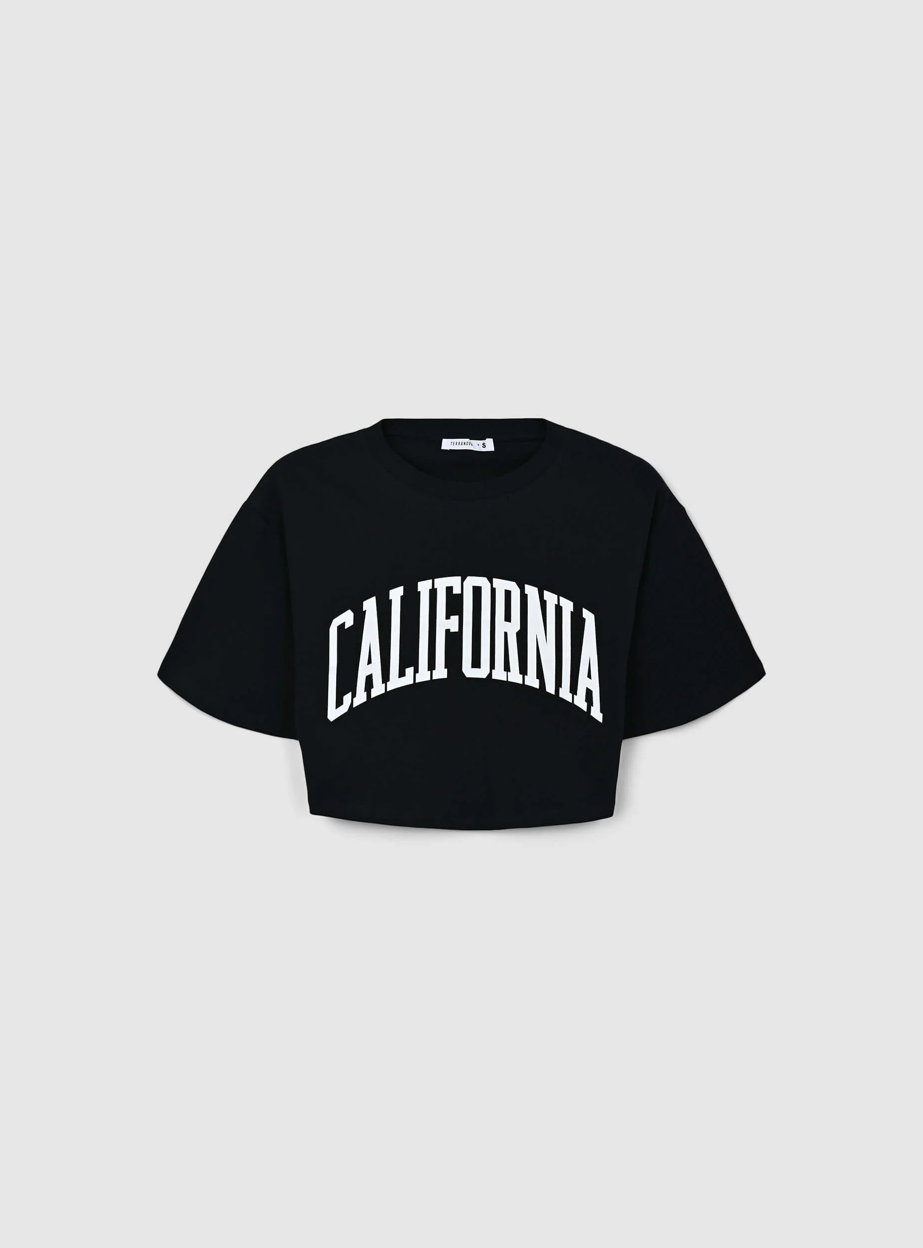 T-shirt crop ampia con stampa college - Image 4