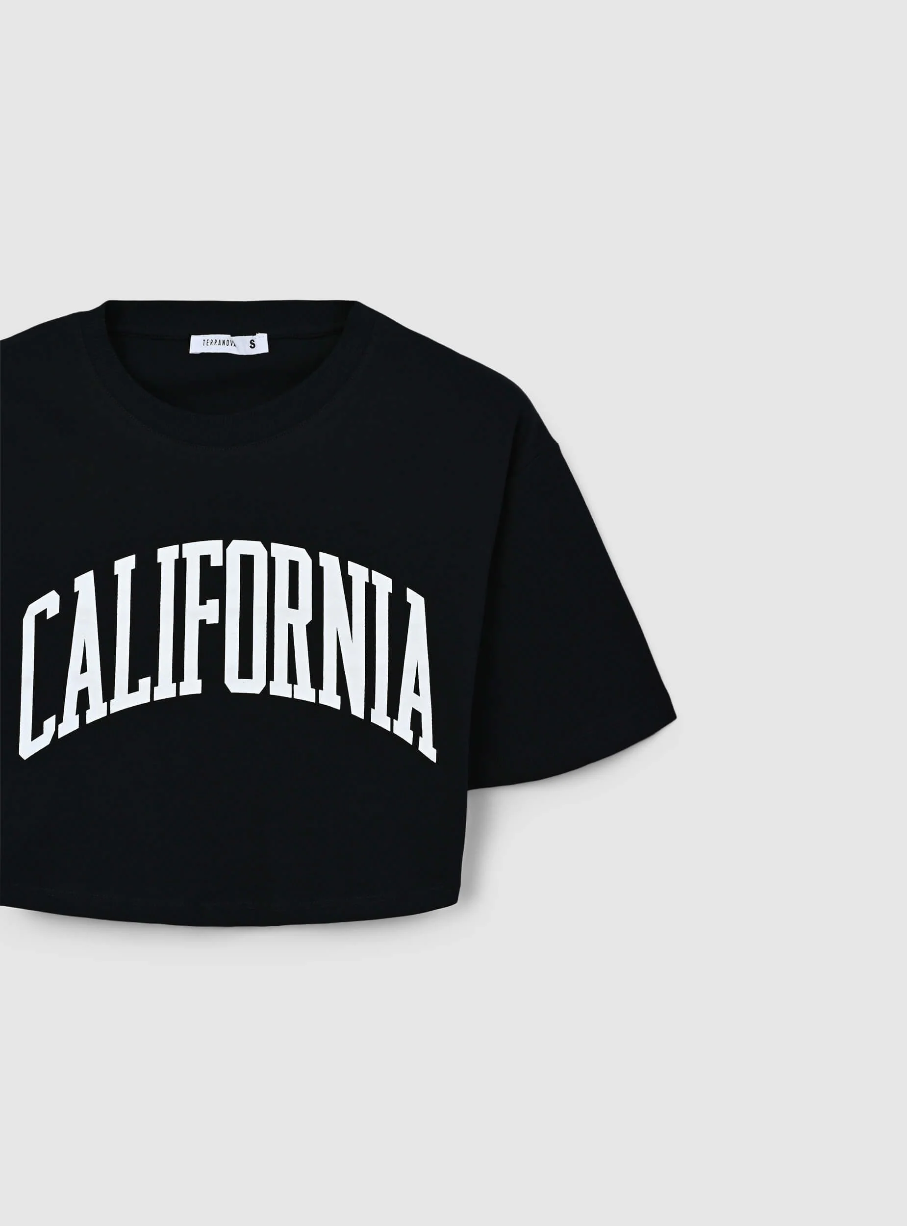 T-shirt crop ampia con stampa college - Image 5