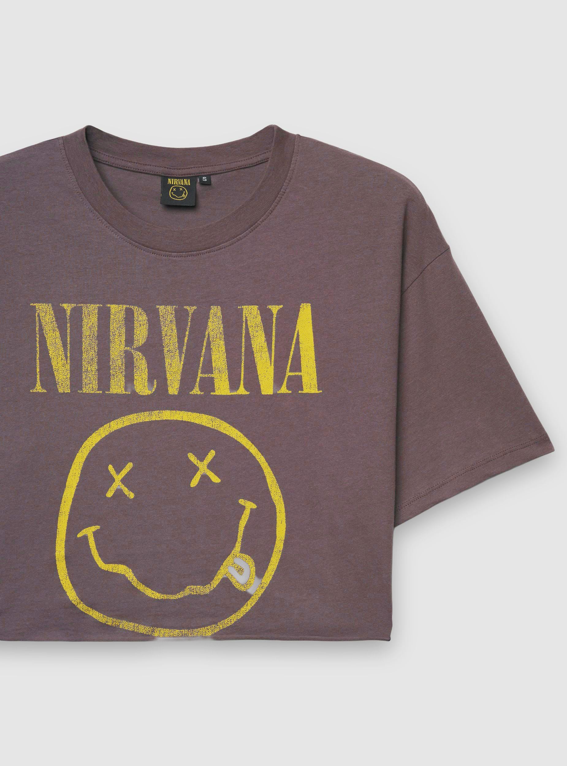 T-shirt crop ampia con stampa Nirvana® - Image 7