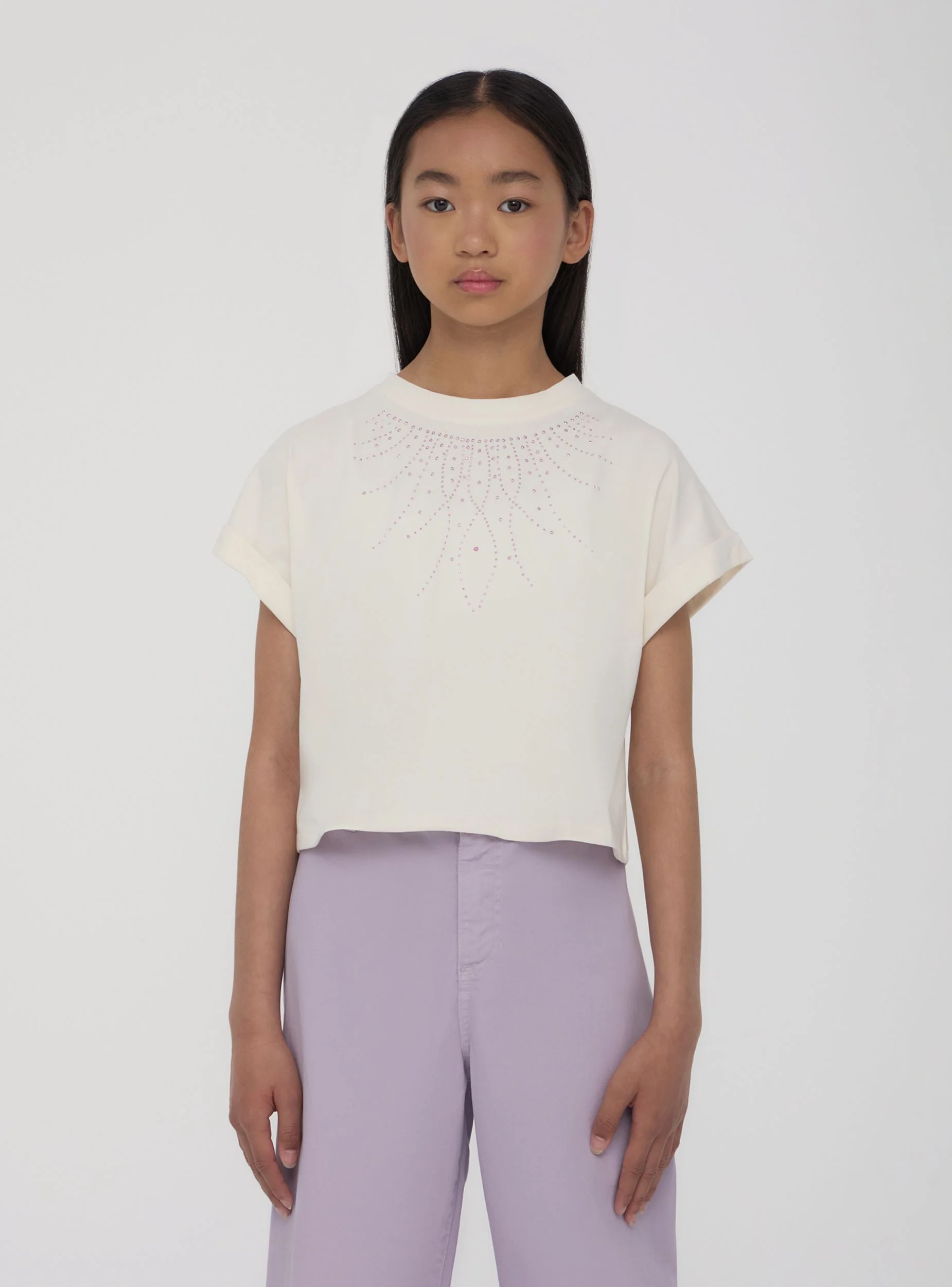 T-shirt crop con borchie - Image 3