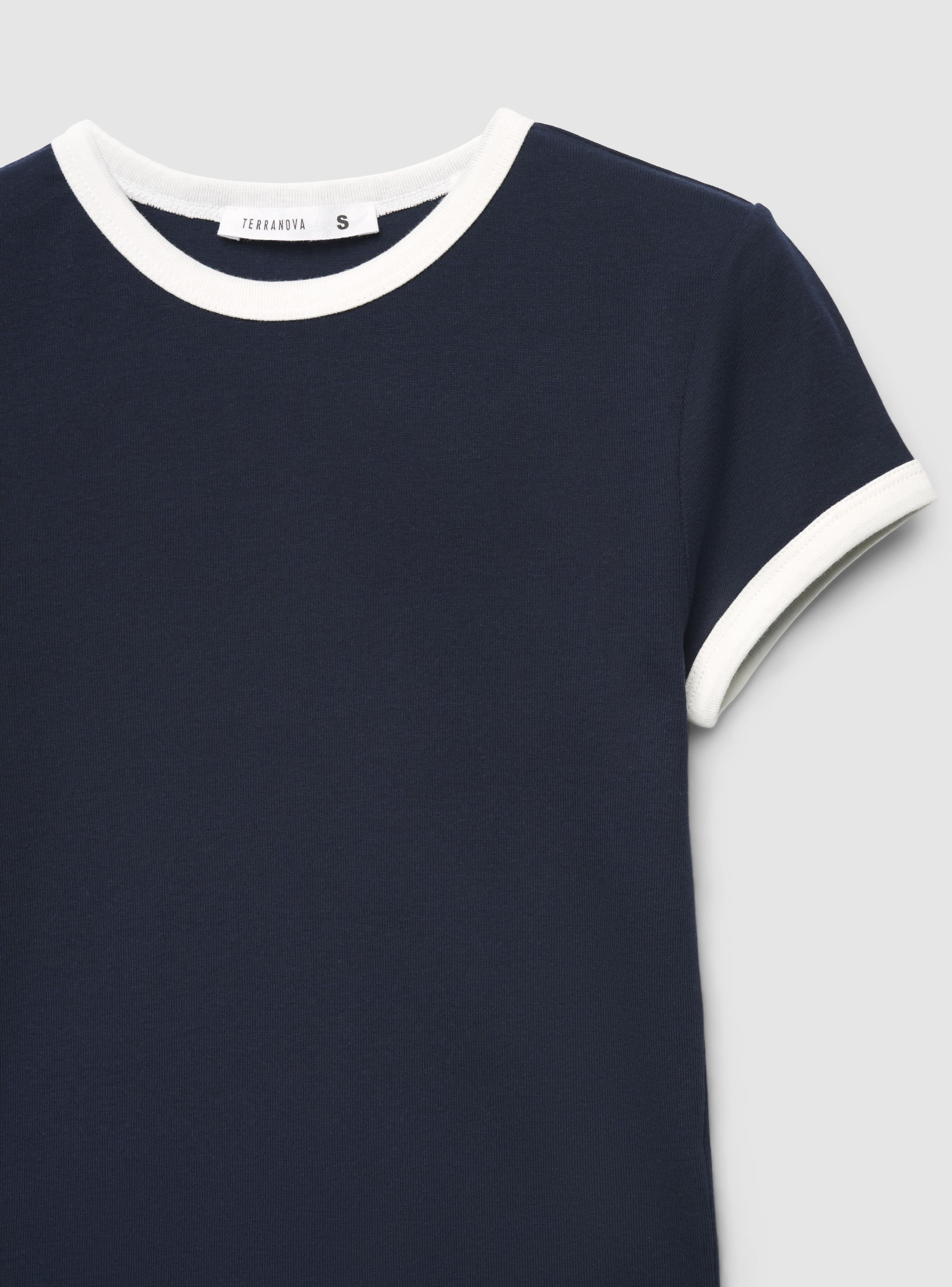 T-shirt crop con bordi a contrasto - Image 5