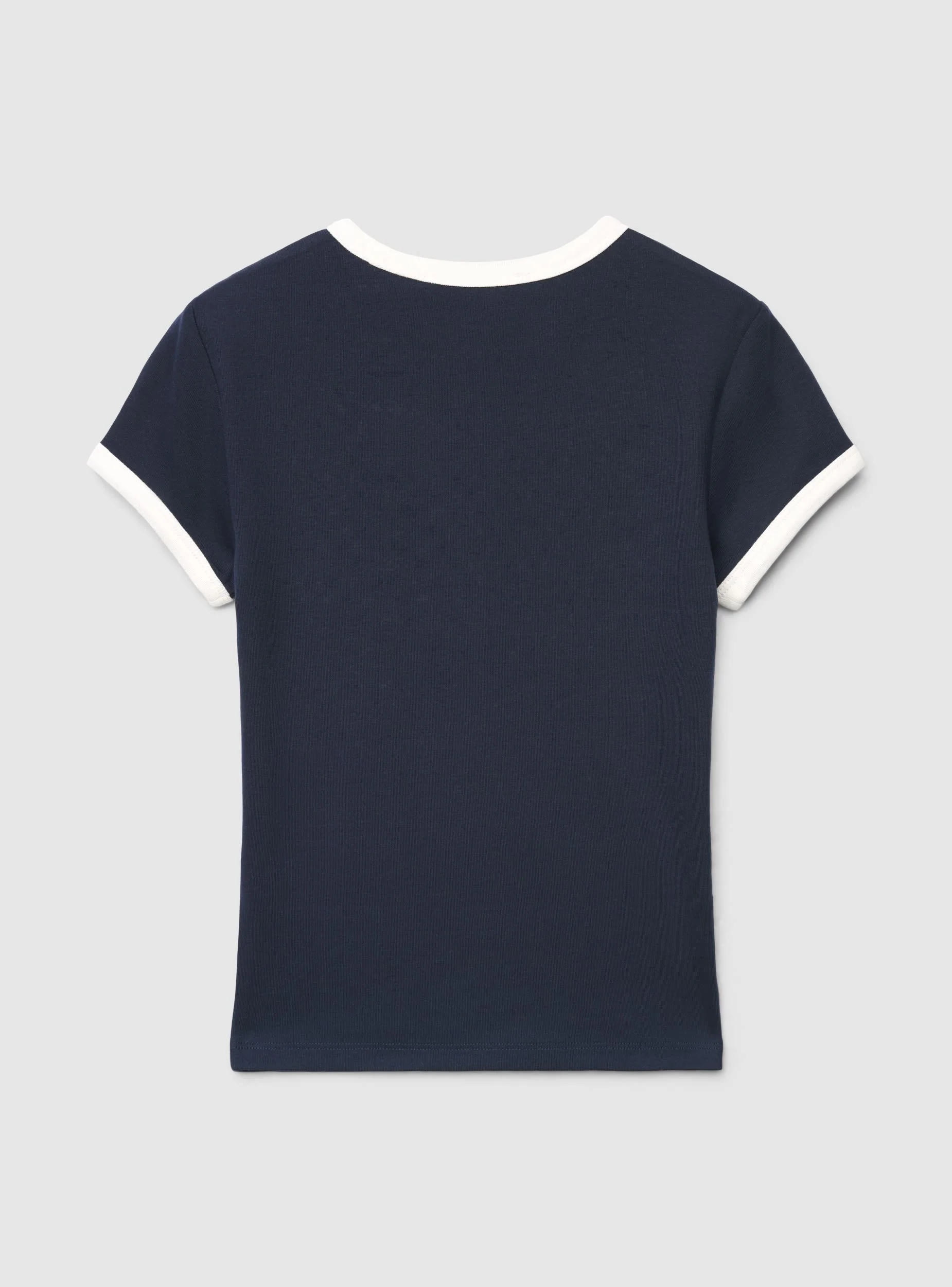 T-shirt crop con bordi a contrasto - Image 6