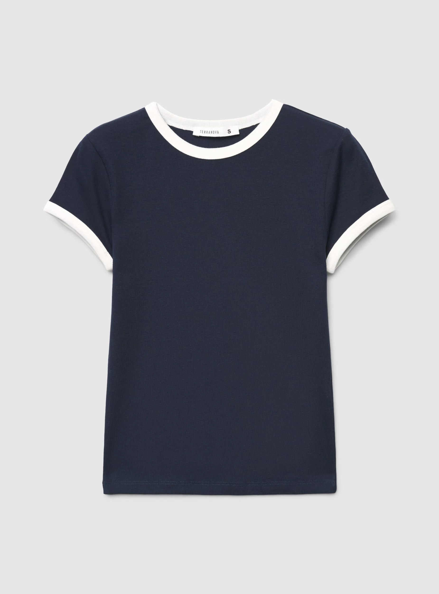 T-shirt crop con bordi a contrasto - Image 7