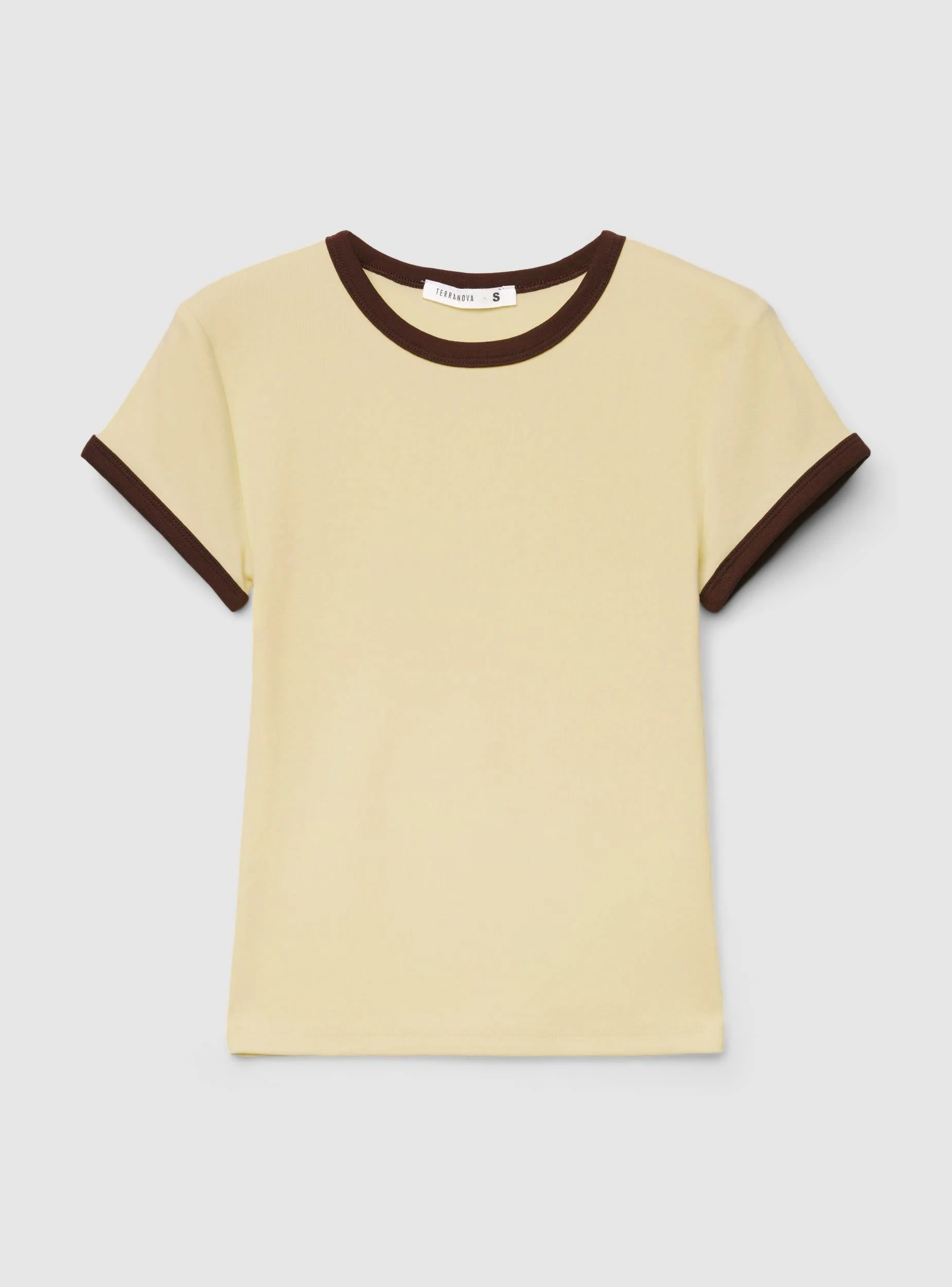 T-shirt crop con bordi a contrasto - Image 6