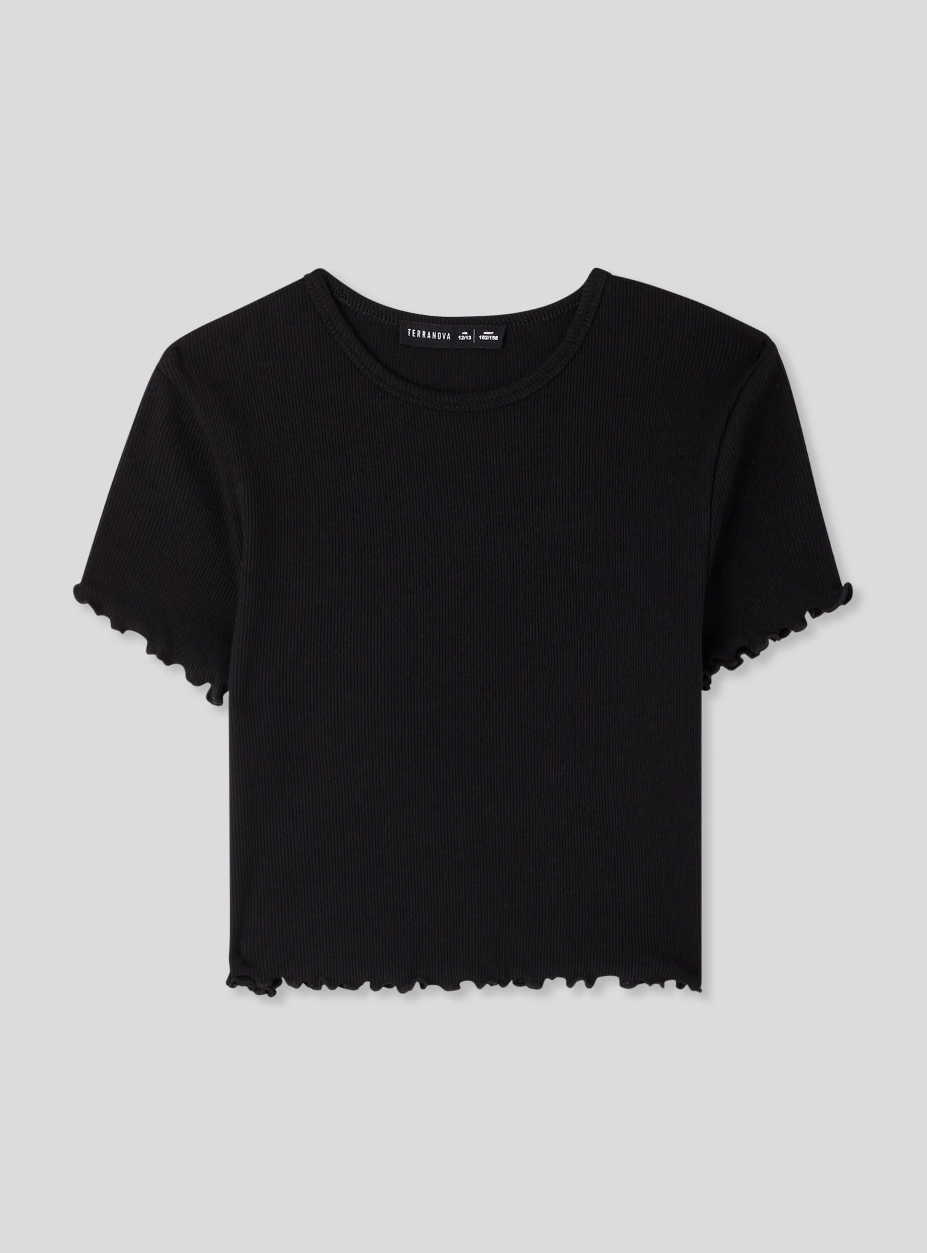 T-shirt crop con bordi ondulati - Image 4