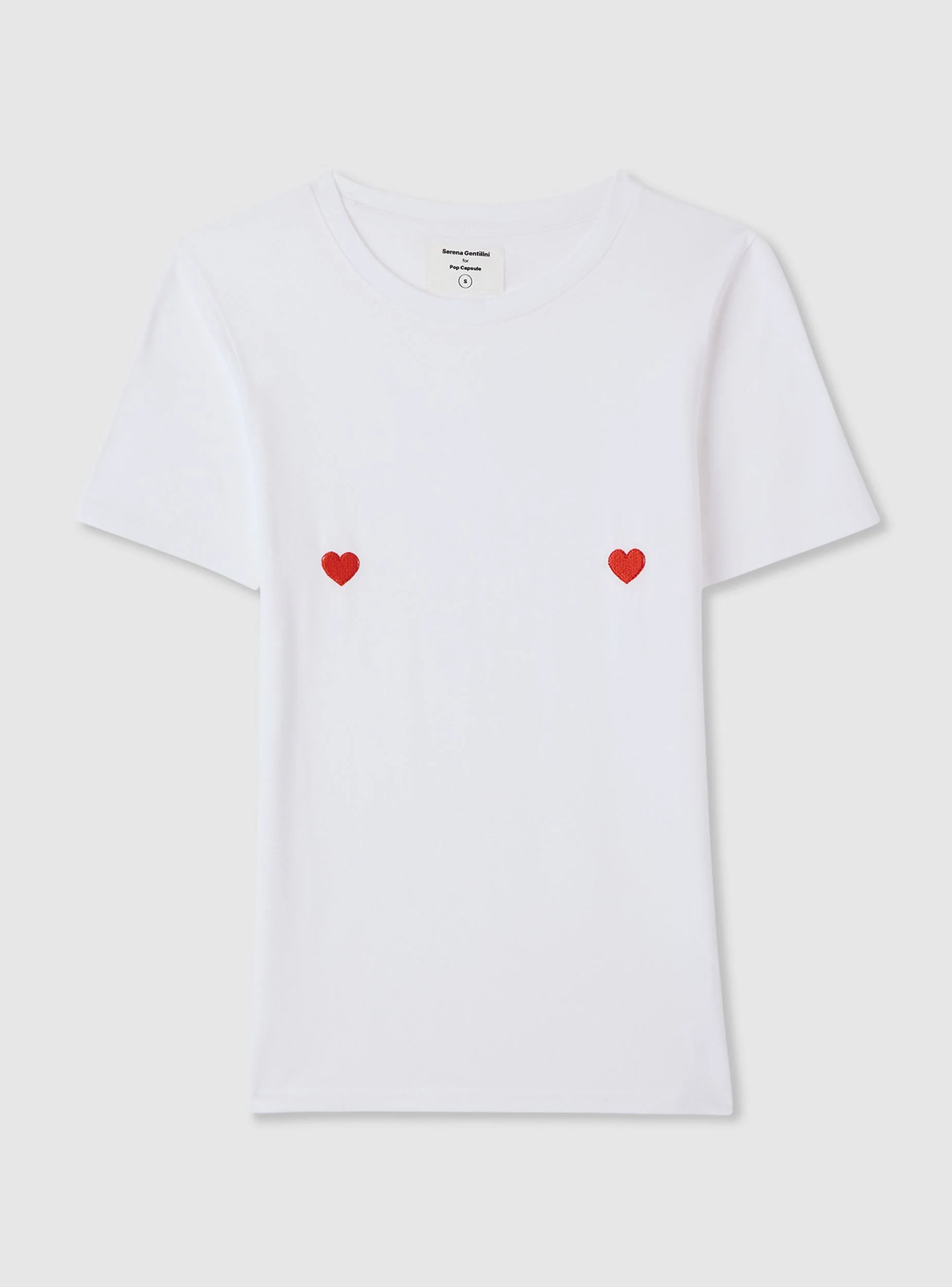 T-shirt crop con cuori ricamati - Image 6
