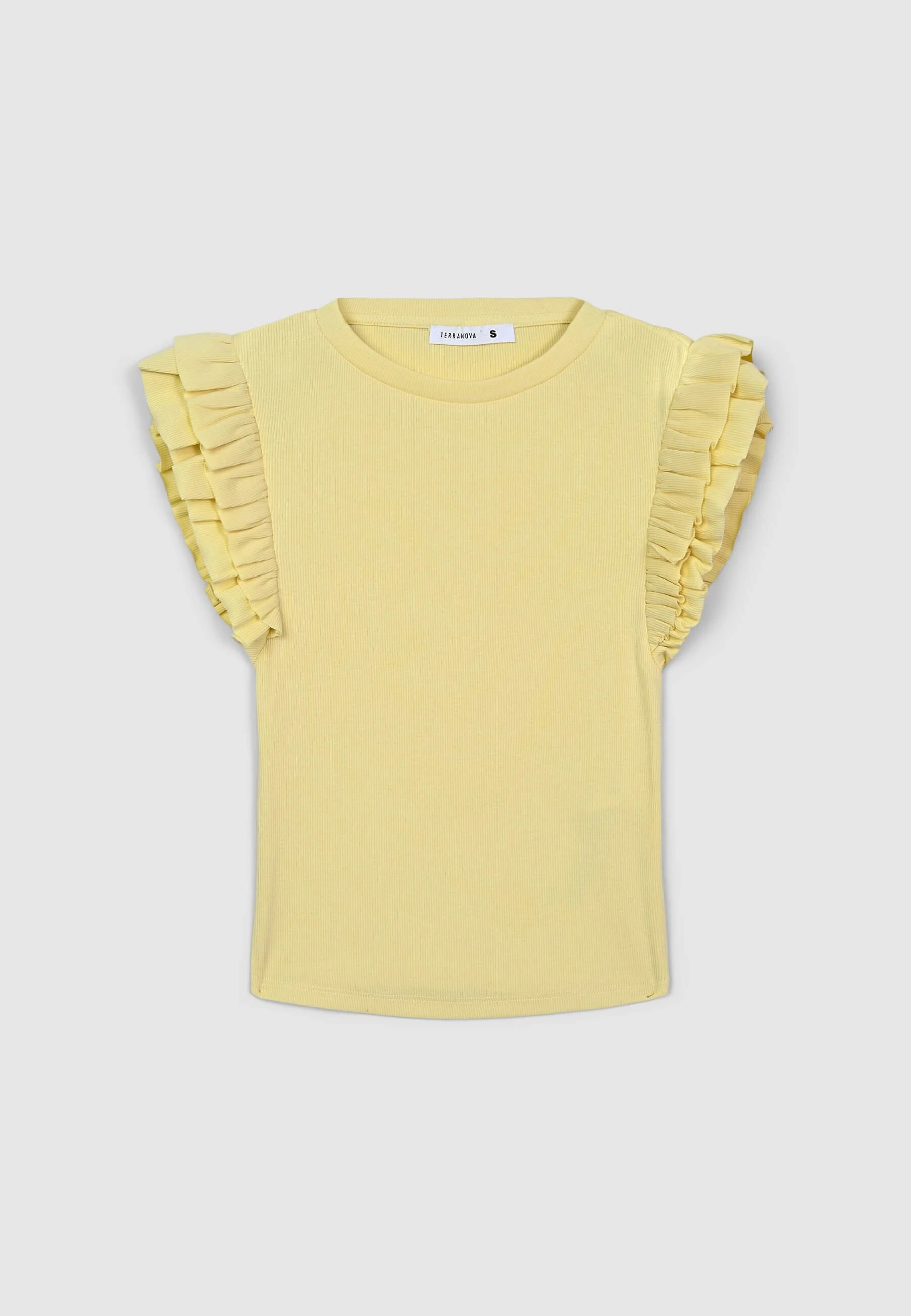 T-shirt crop con maniche a balze - Image 4