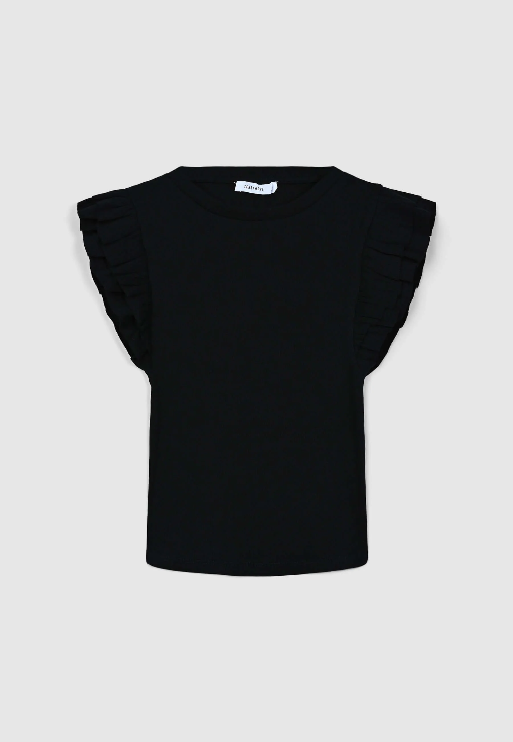 T-shirt crop con maniche a balze - Image 4
