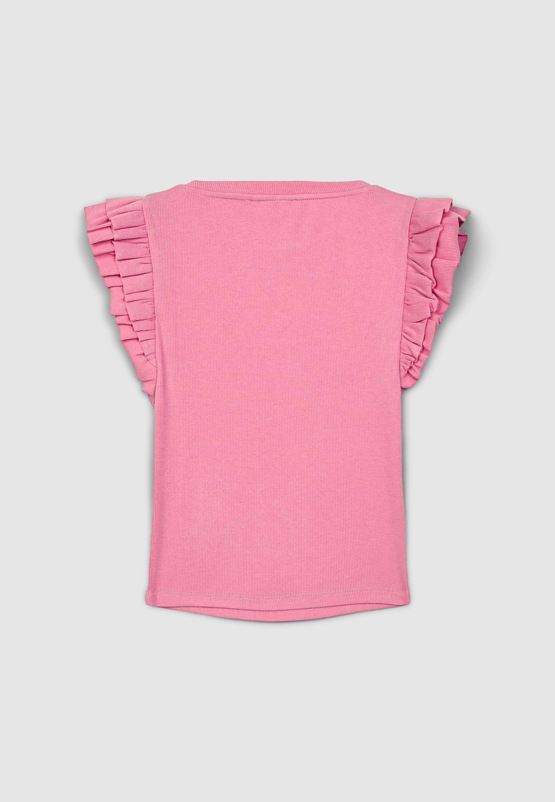 T-shirt crop con maniche a balze - Image 4