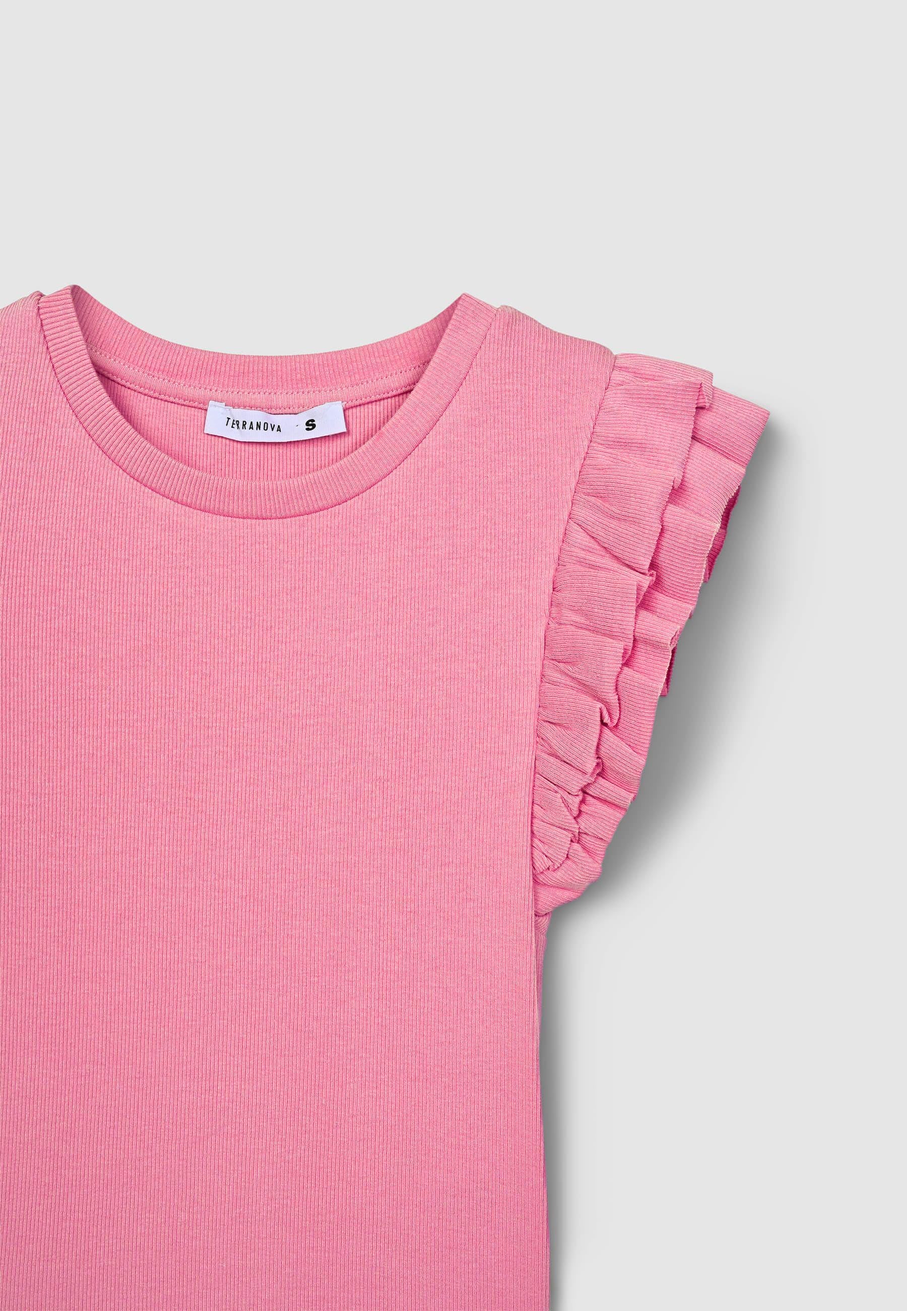 T-shirt crop con maniche a balze - Image 6