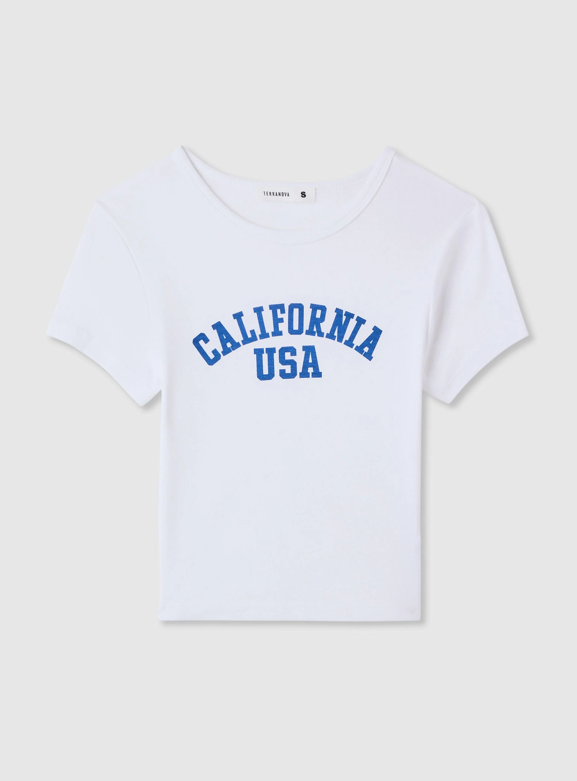 T-shirt crop con scritta college - Image 5