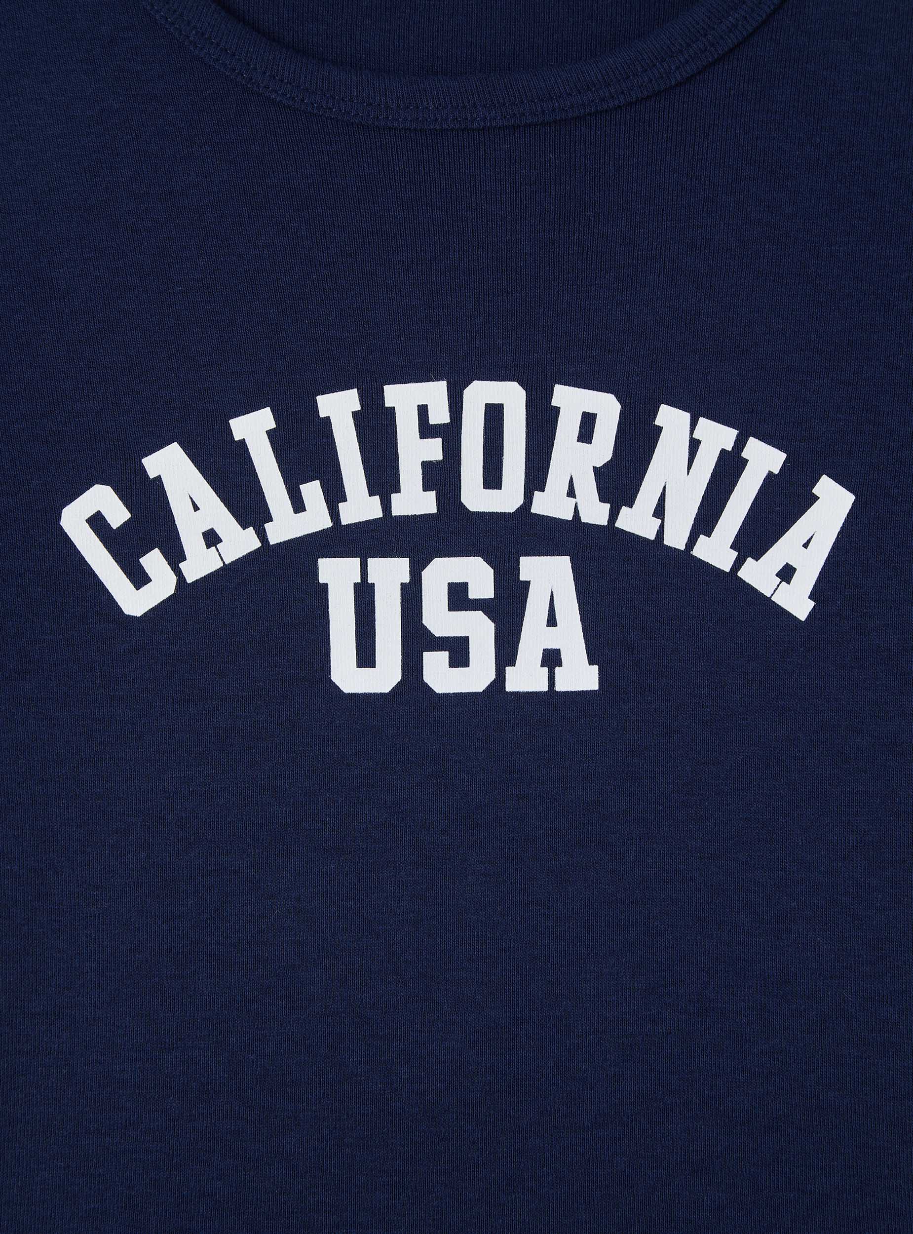 T-shirt crop con scritta college - Image 2
