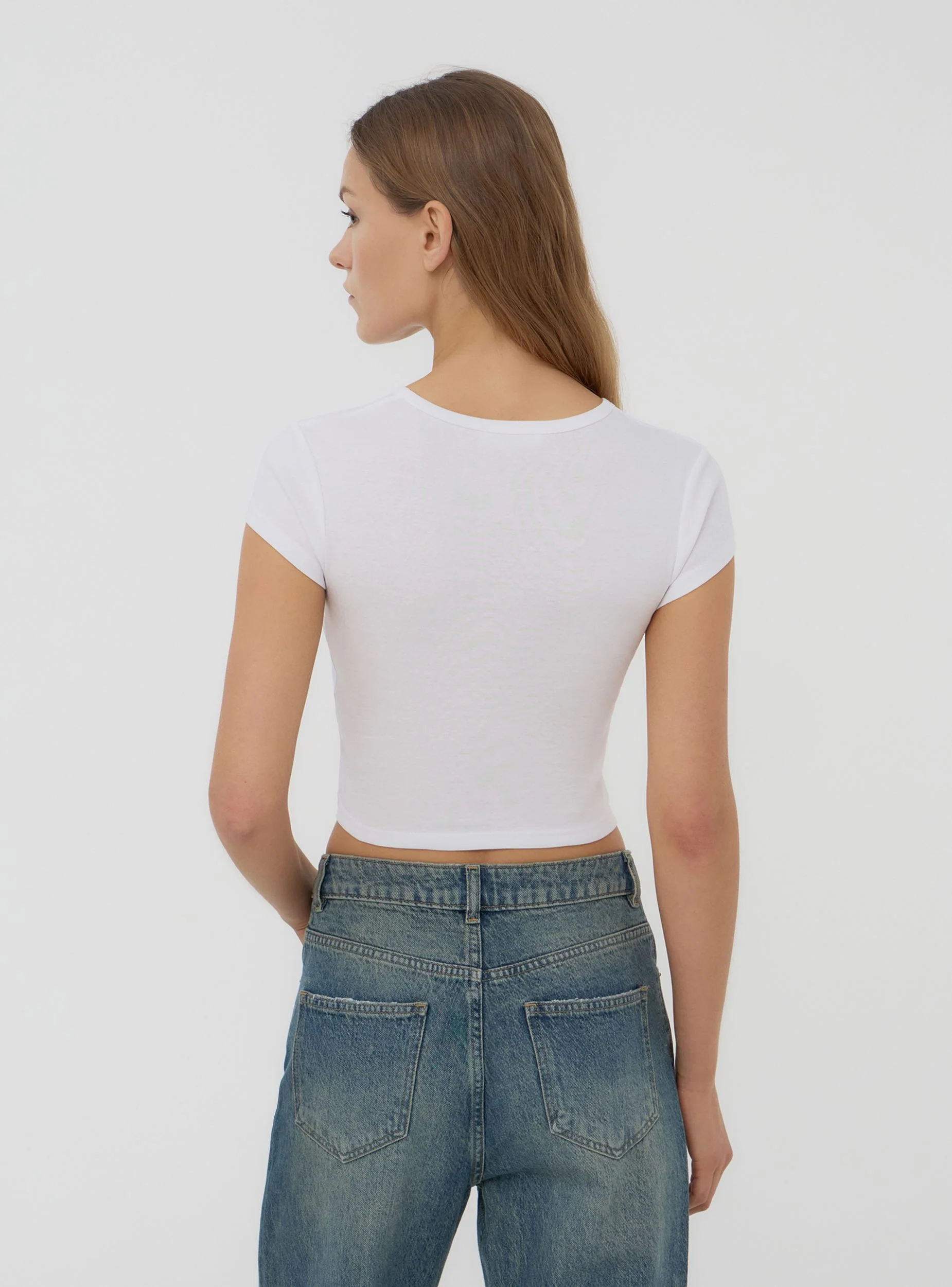 T-shirt crop con scritta divertente - Image 2