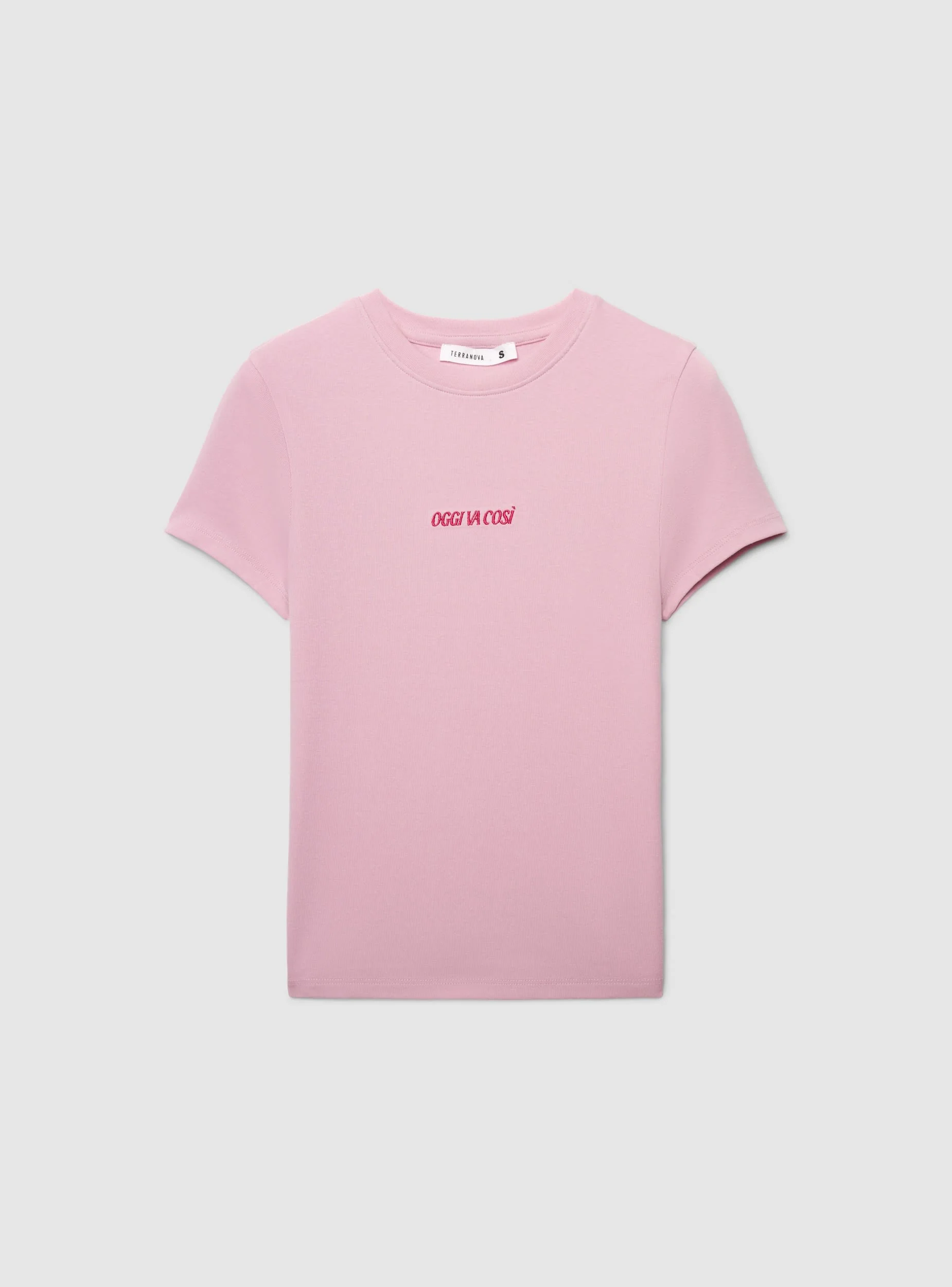 T-shirt crop con scritta ricamo - Image 5