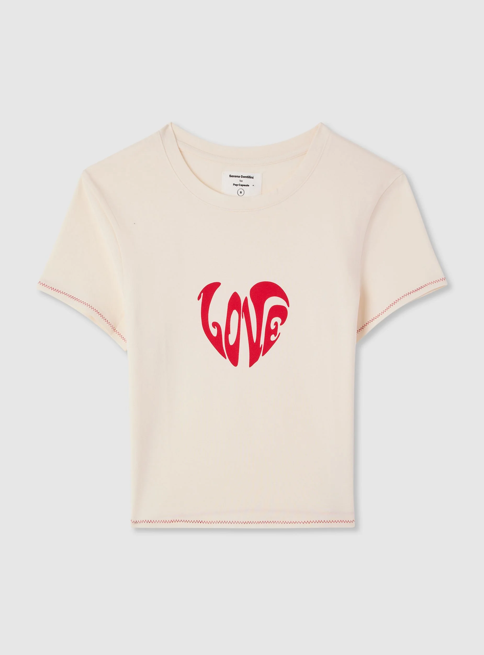 T-shirt crop con stampa cuore - Image 2