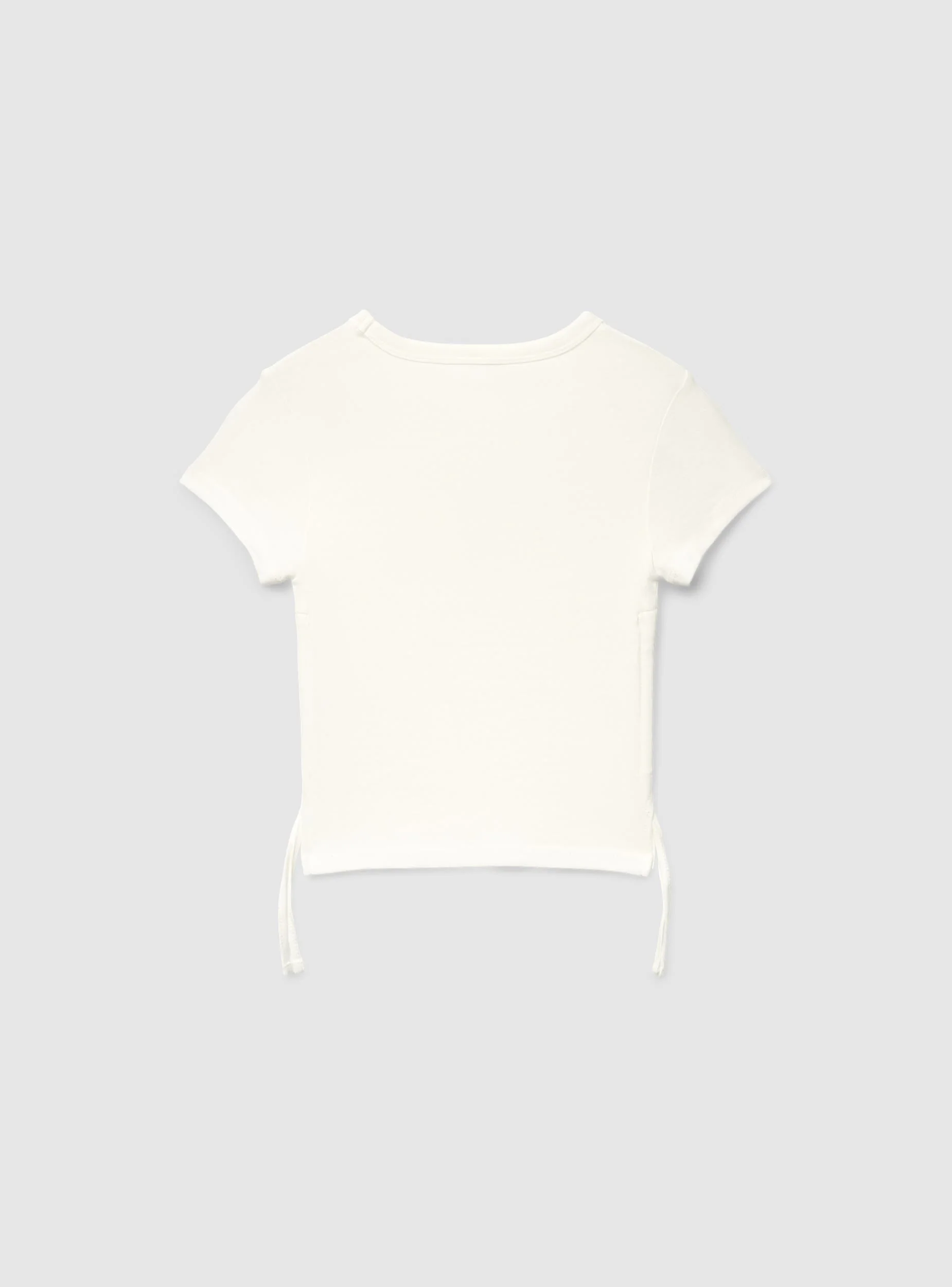 T-shirt crop con stampa e coulisse laterali - Image 7
