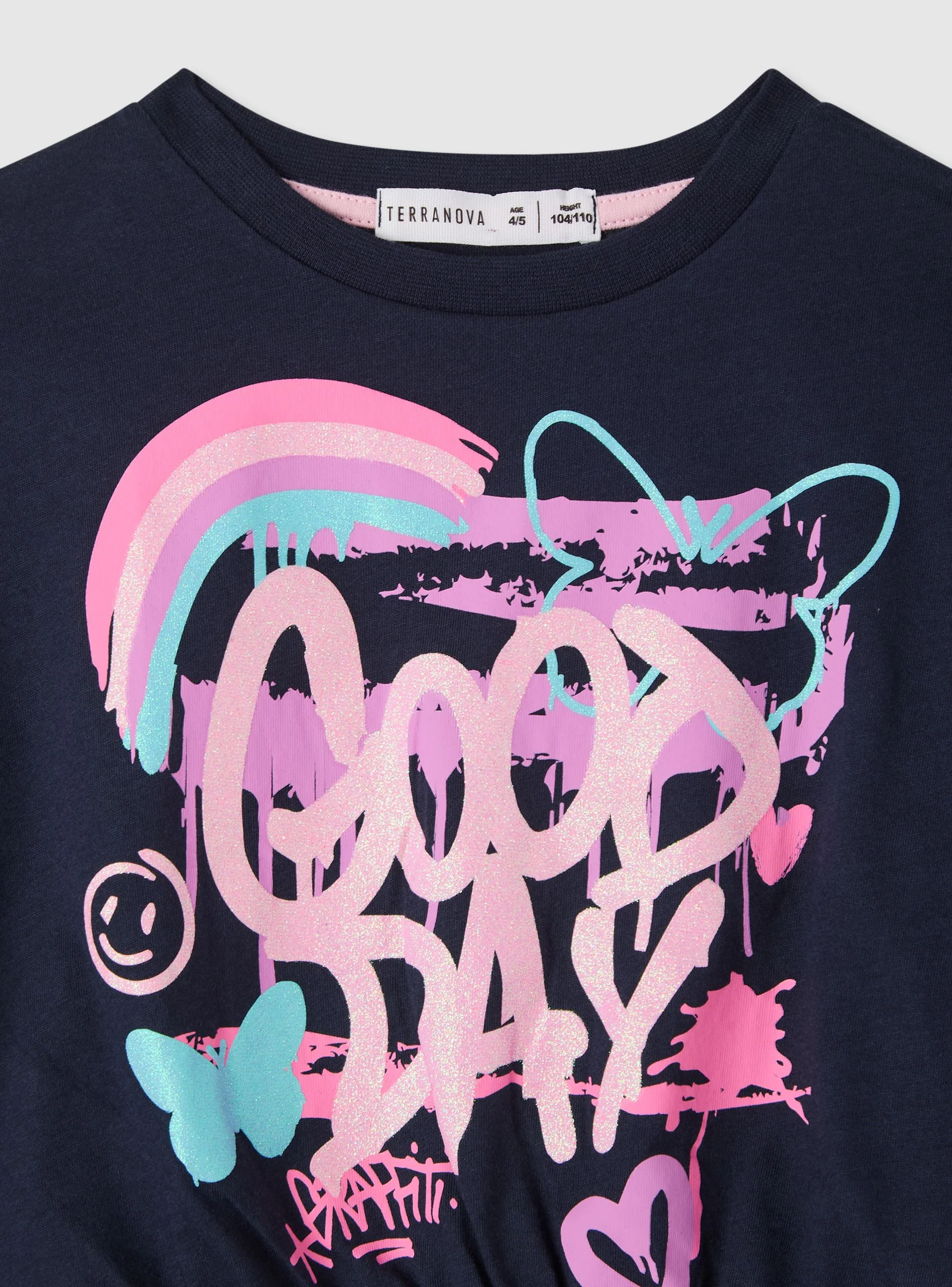 T-shirt crop con stampa graffiti - Image 6