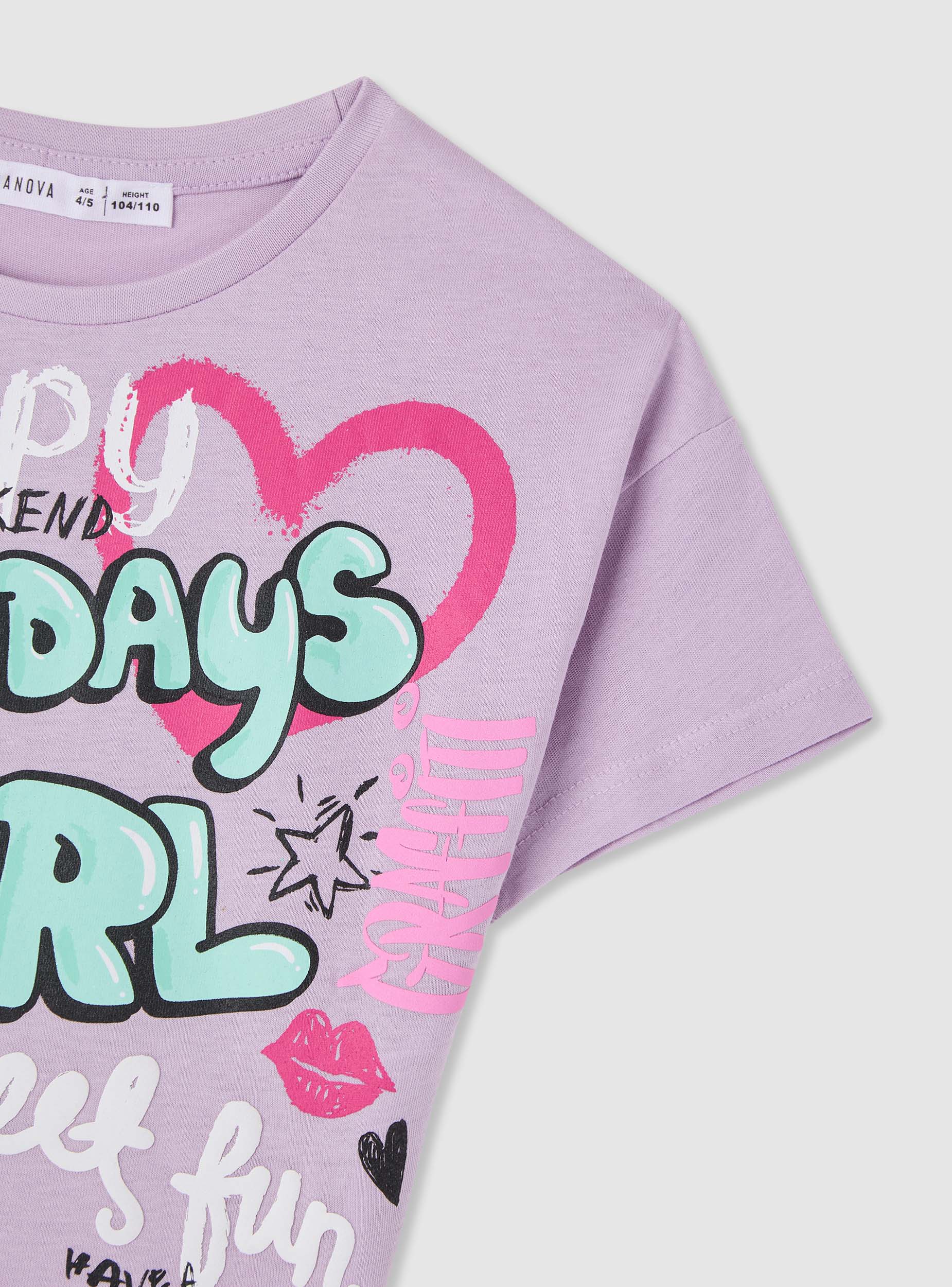 T-shirt crop con stampa graffiti - Image 4