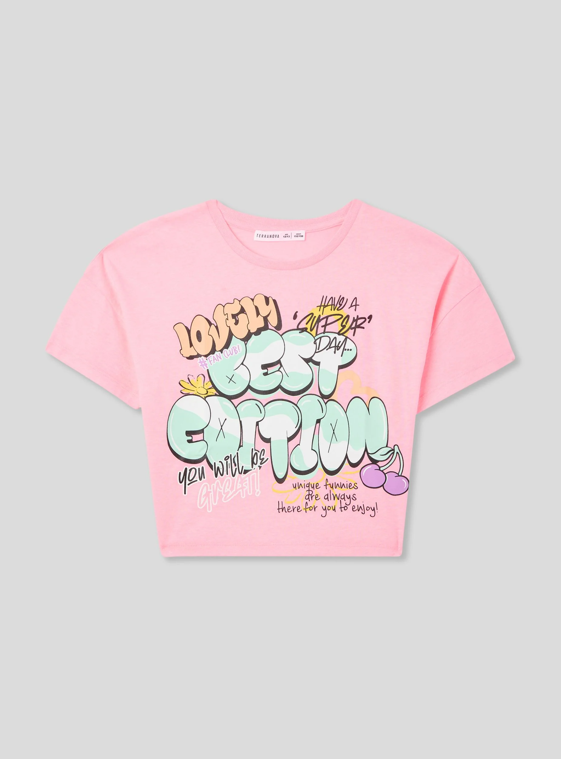 T-shirt crop con stampa graffiti - Image 4