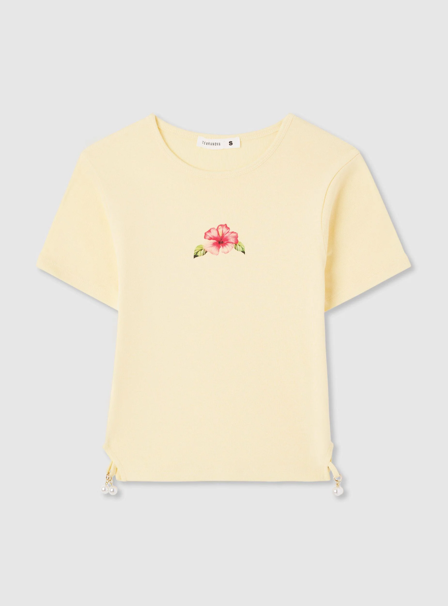T-shirt crop con stampa hibiscus - Image 5