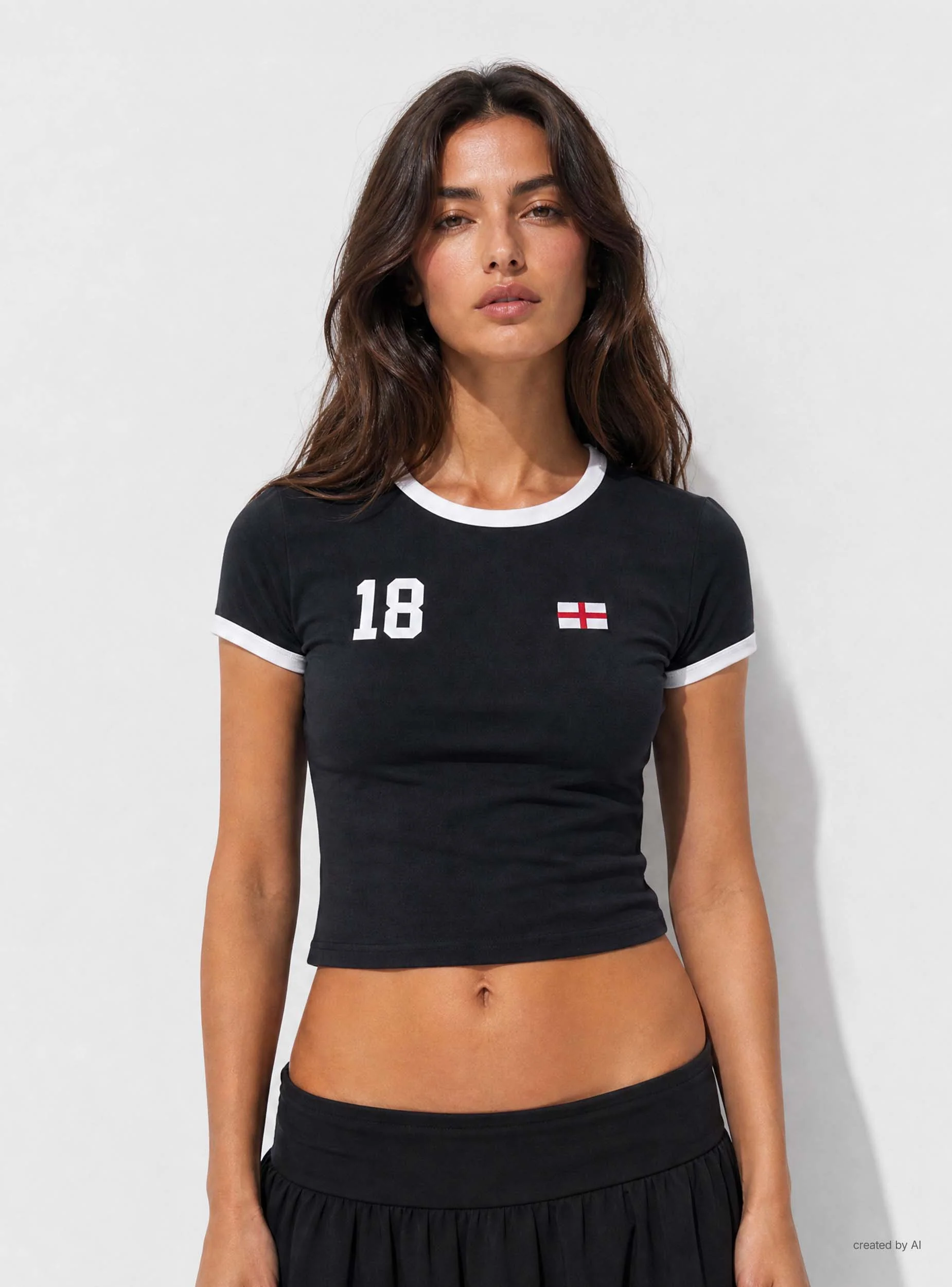 T-shirt crop con stampa numero - Image 2