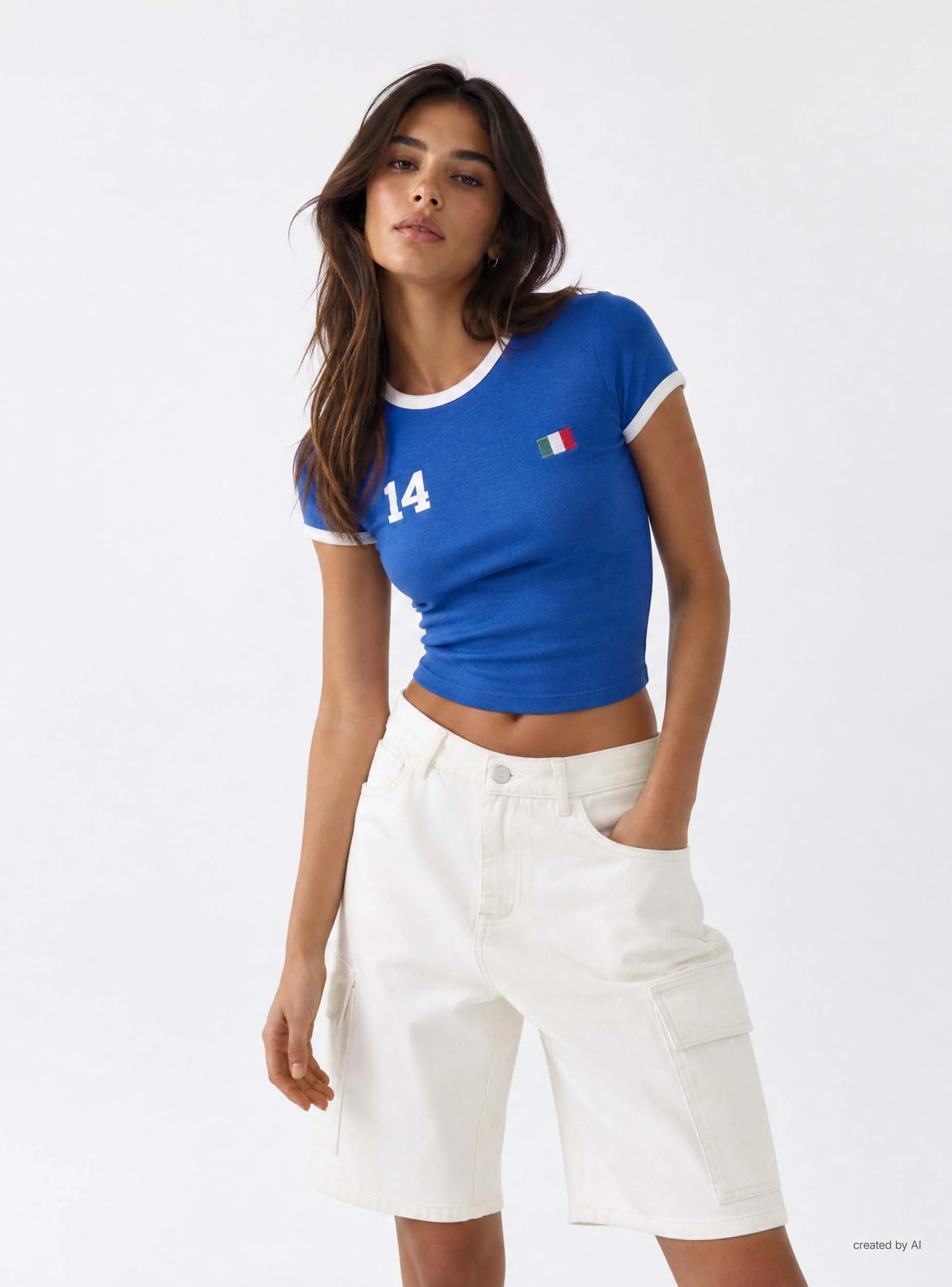 T-shirt crop con stampa numero - Image 2